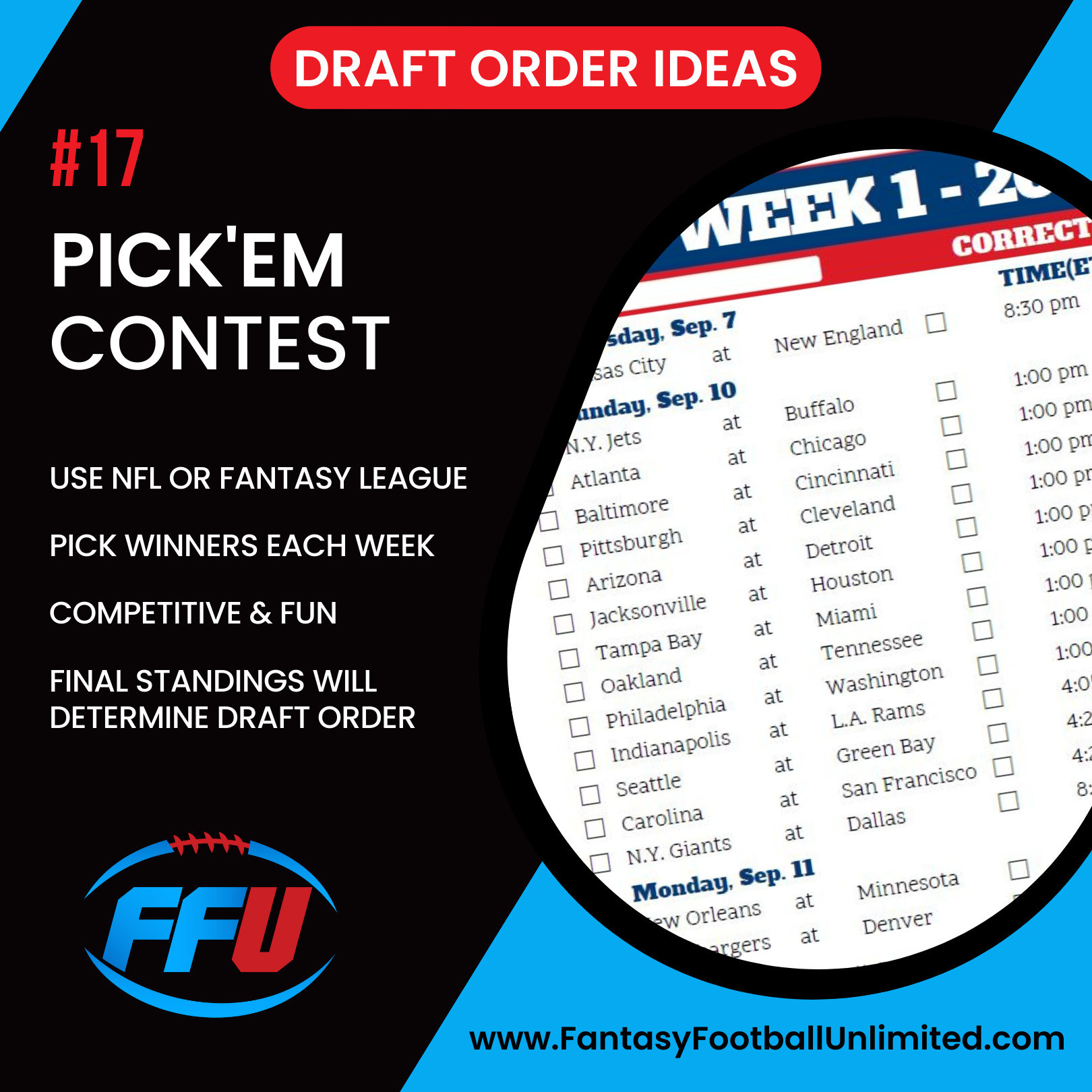 fantasy football draft pick order