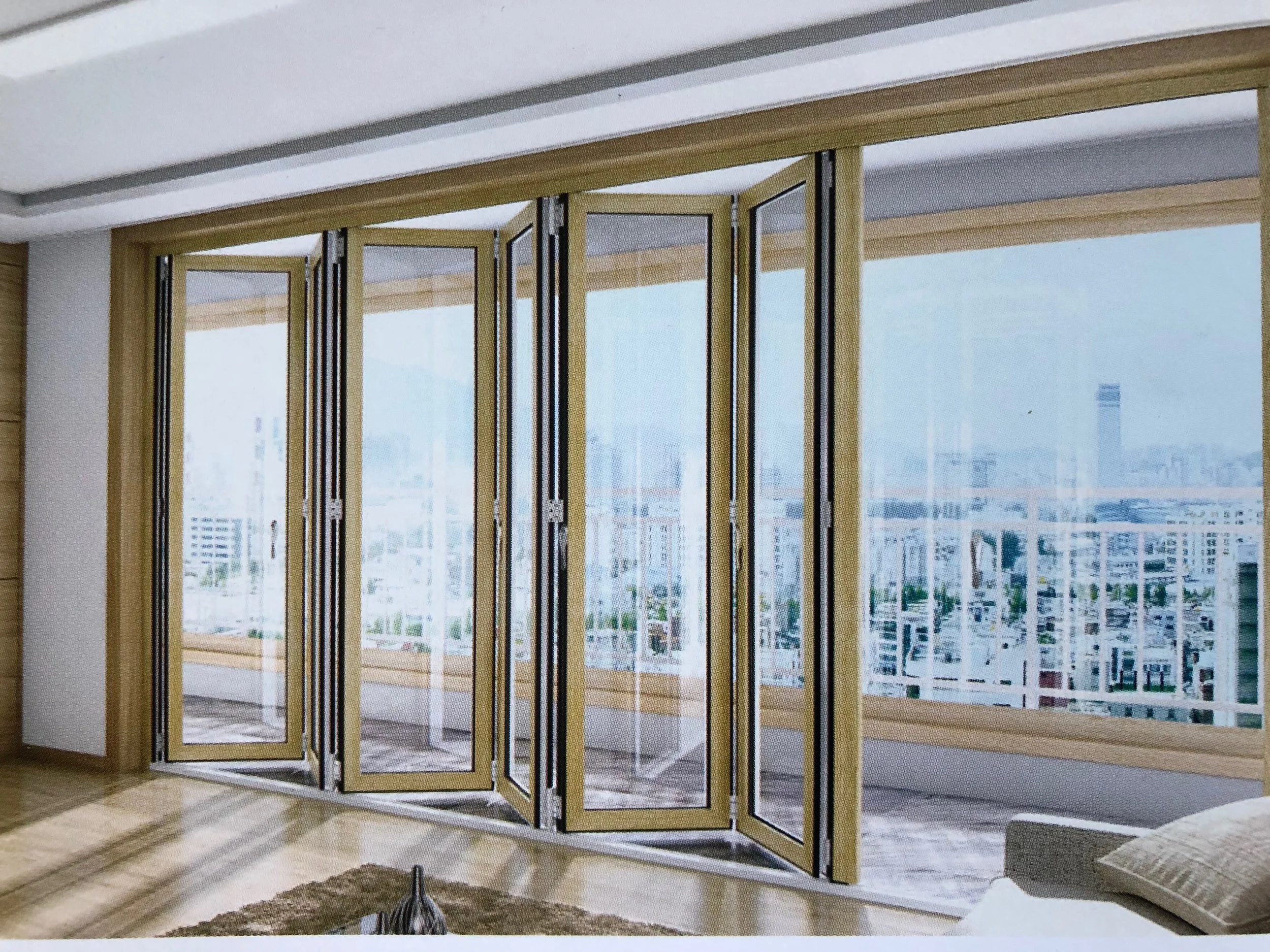 FOLD-A-DOOR EZUPVC1 SERIES - Premium Surfaced Vinyl with Aluminum Core, Huge Selection of Finishes 