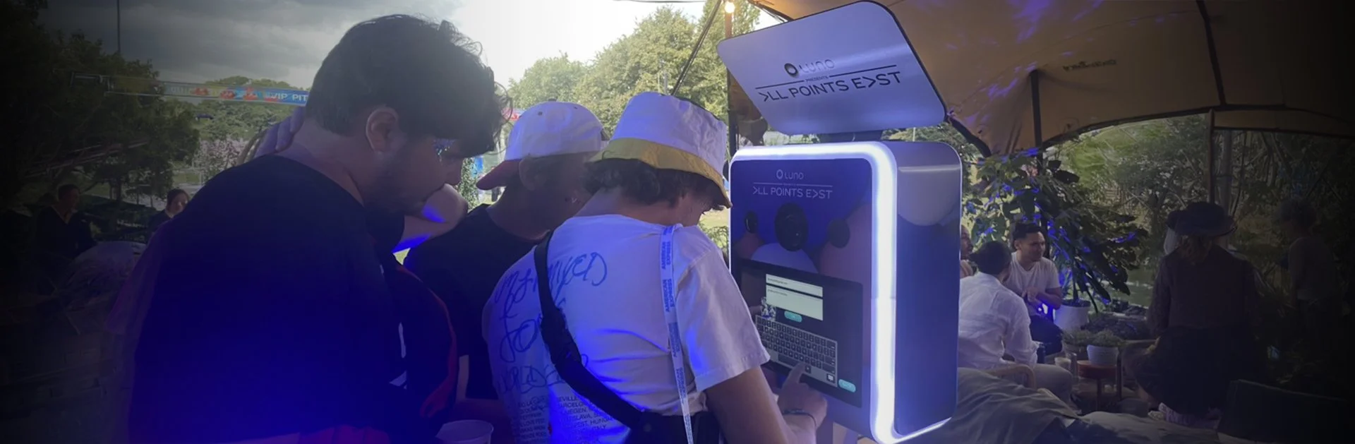 Photo booth hire at All Points East festival, London — branded activation by Social Jungle