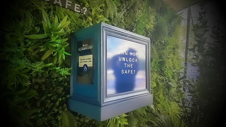 Lockbox interactive prize activation at All Points East festival Victoria Park London — QR code data capture event hire UK