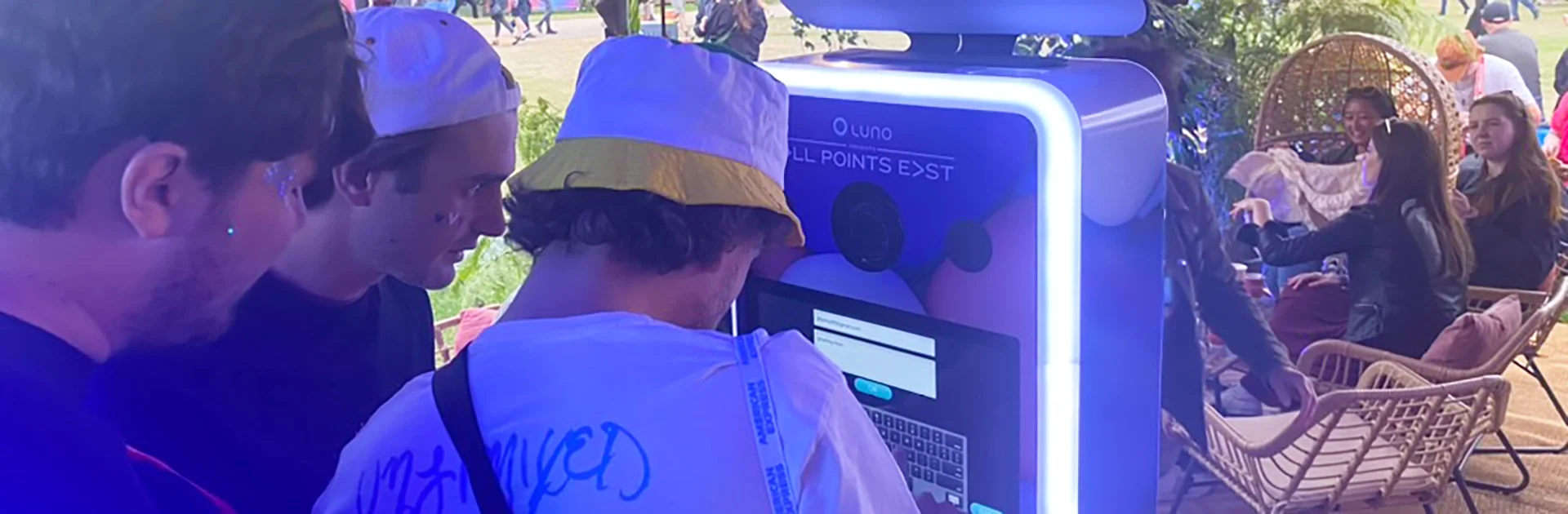 Photo booth hire at All Points East festival — branded activation by Social Jungle
