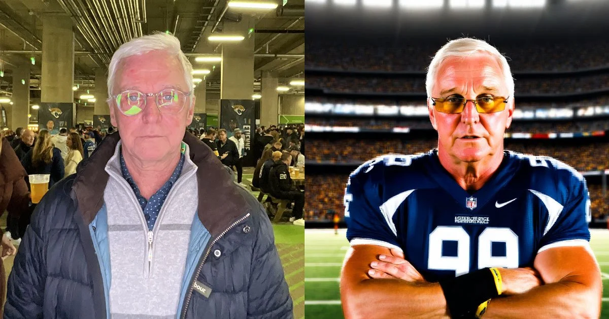 Social Jungle AI Photo Booth output showing a fan transformed into an NFL player
