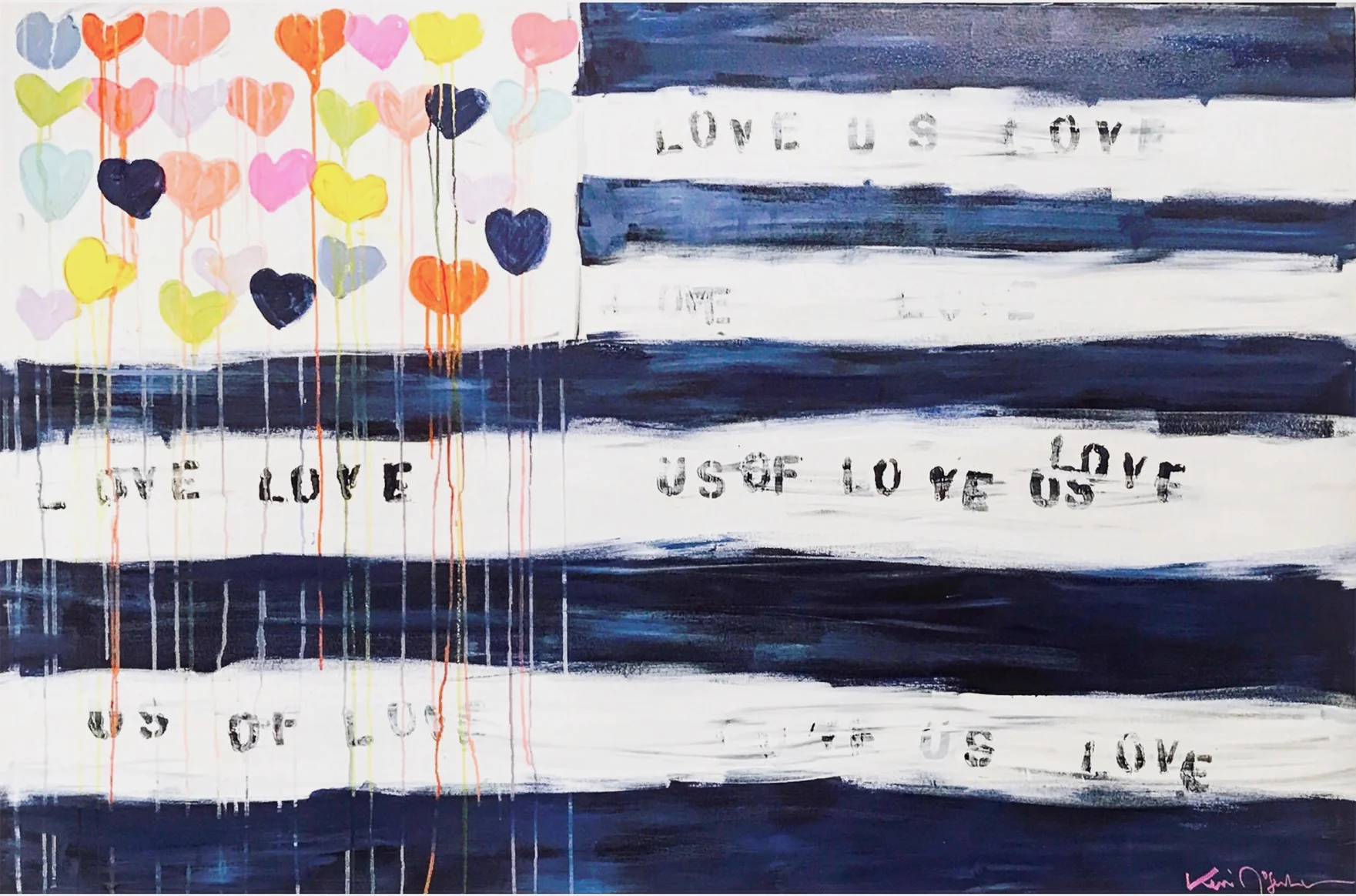 [SOLD] "LOVE US" 48X72 CANVAS