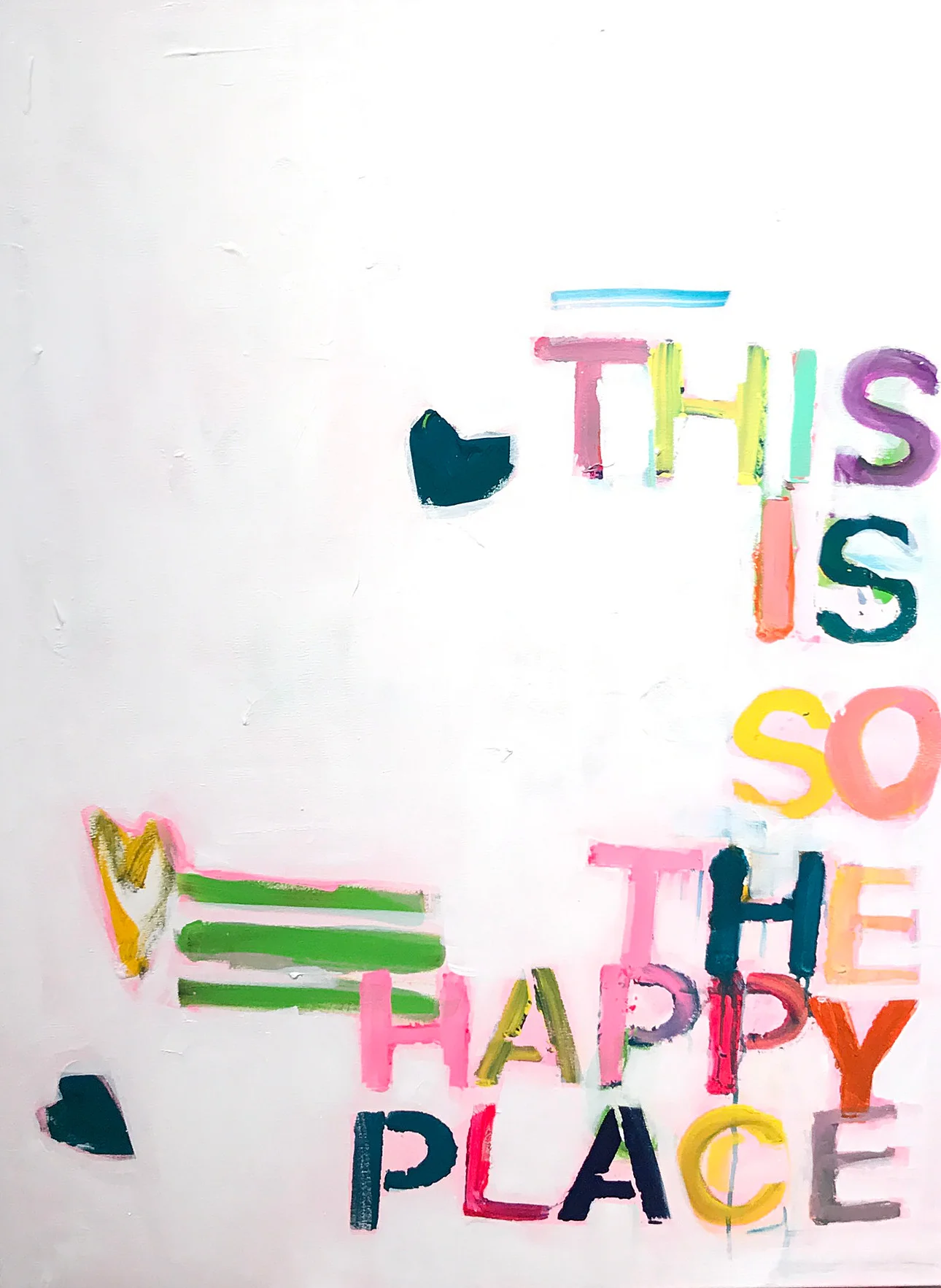 [SOLD] "HAPPY PLACE FOR PINK" 30X40 CANVAS