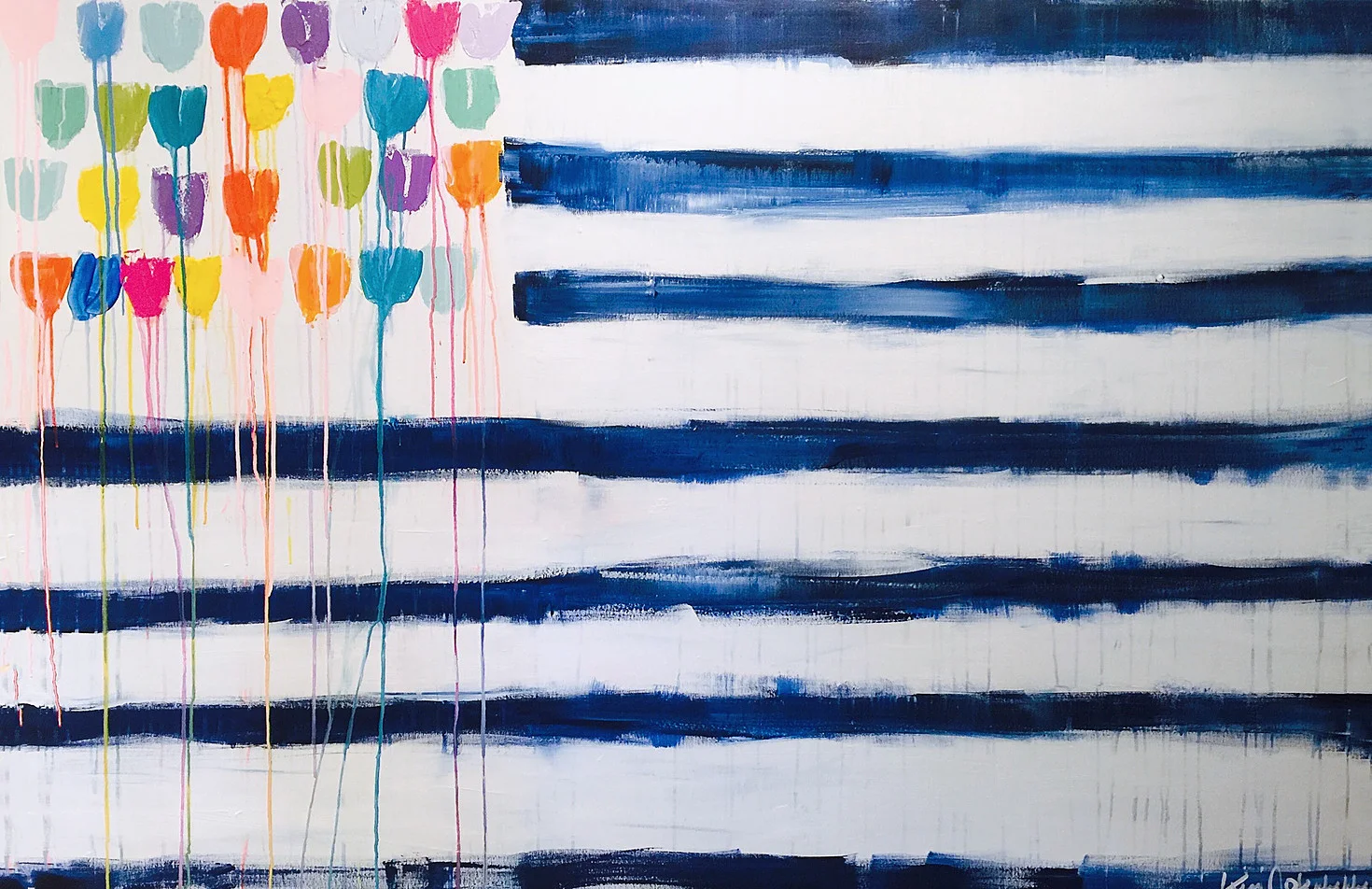 [SOLD] "UNITED STATE OF HAPPINESS" 48X72 CANVAS