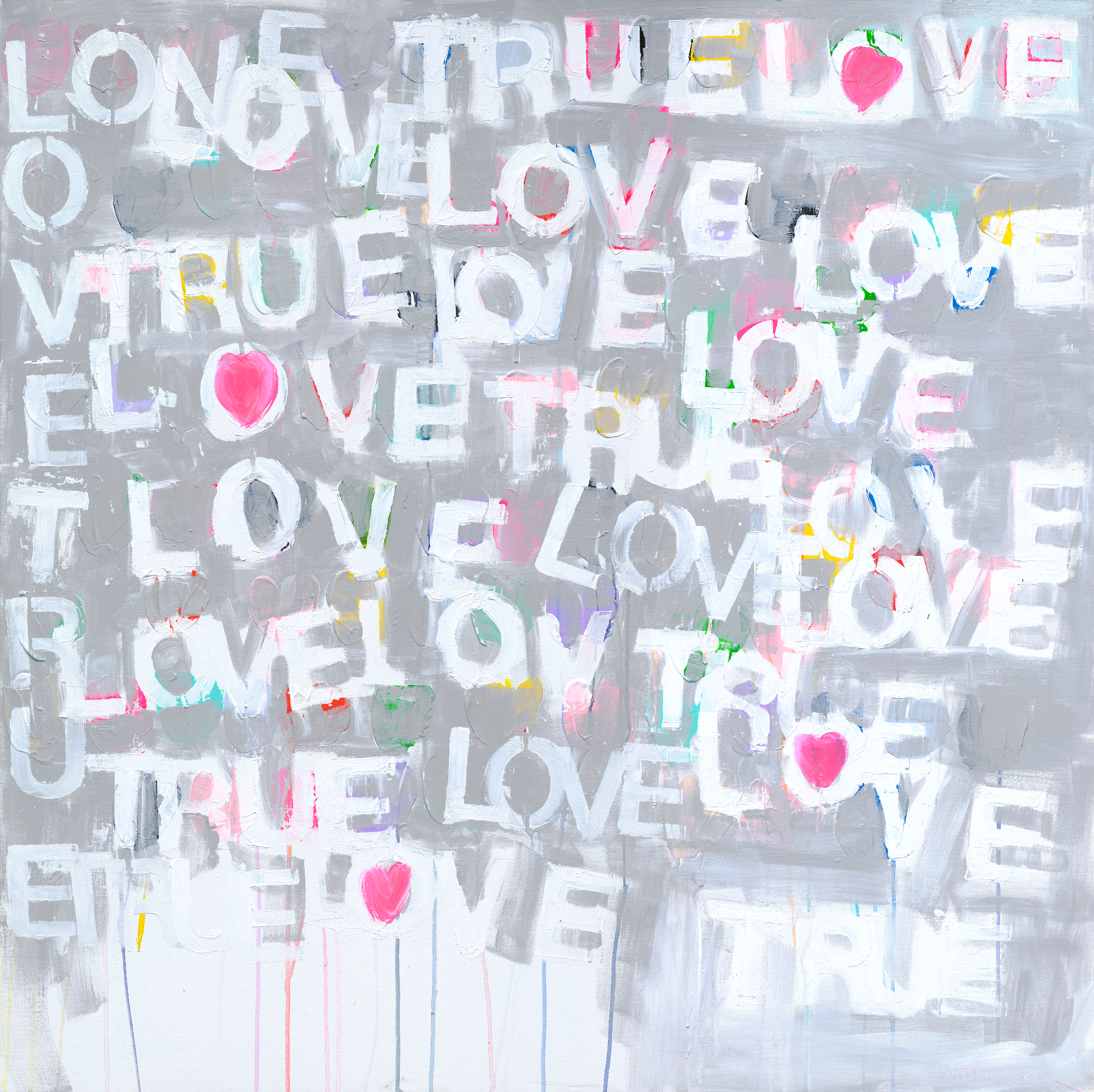 [SOLD] "LOVE TRUE LOVE" 48X48 CANVAS