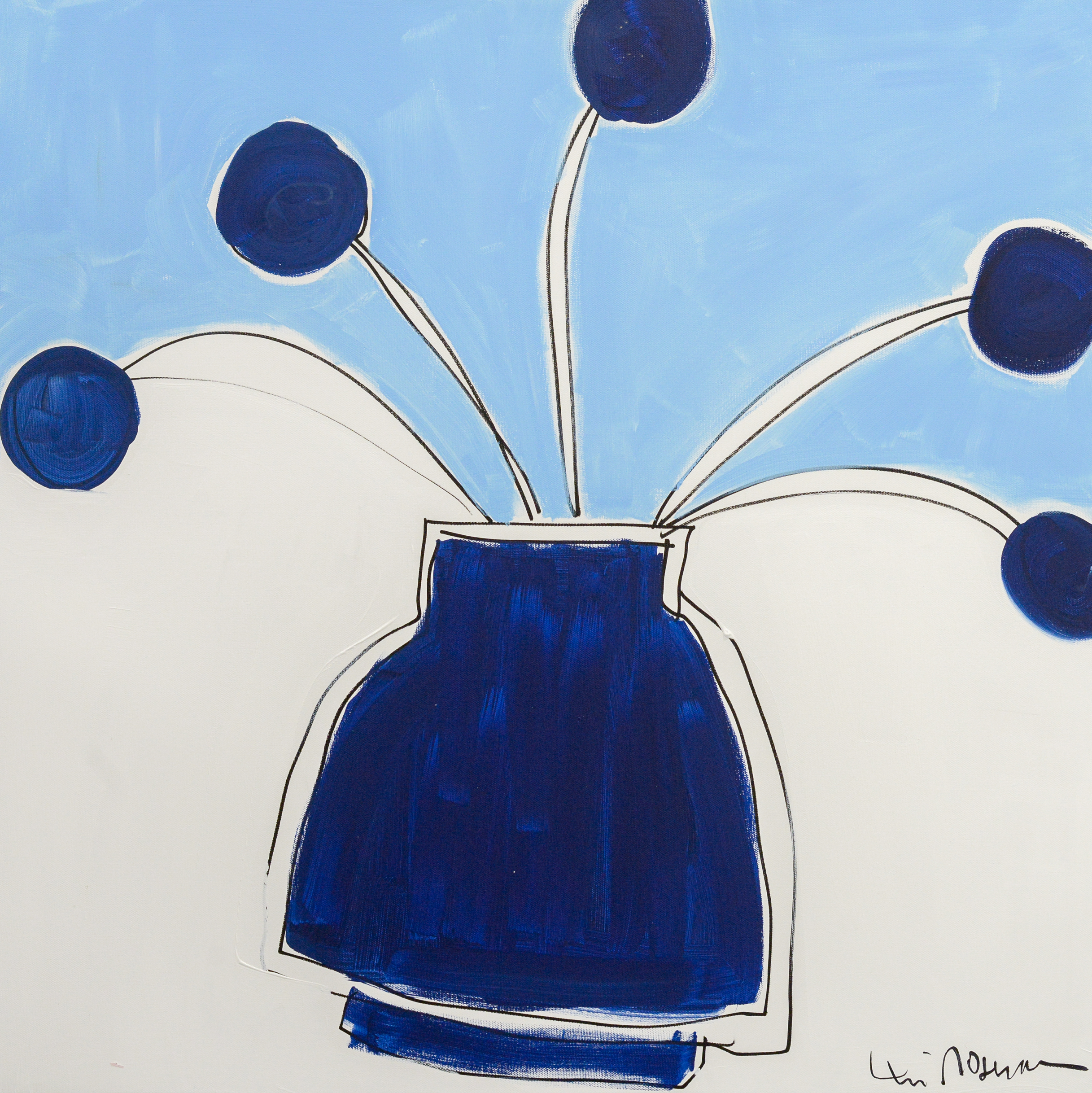 [SOLD] "MY BLUE GARDEN" 30X30 CANVAS