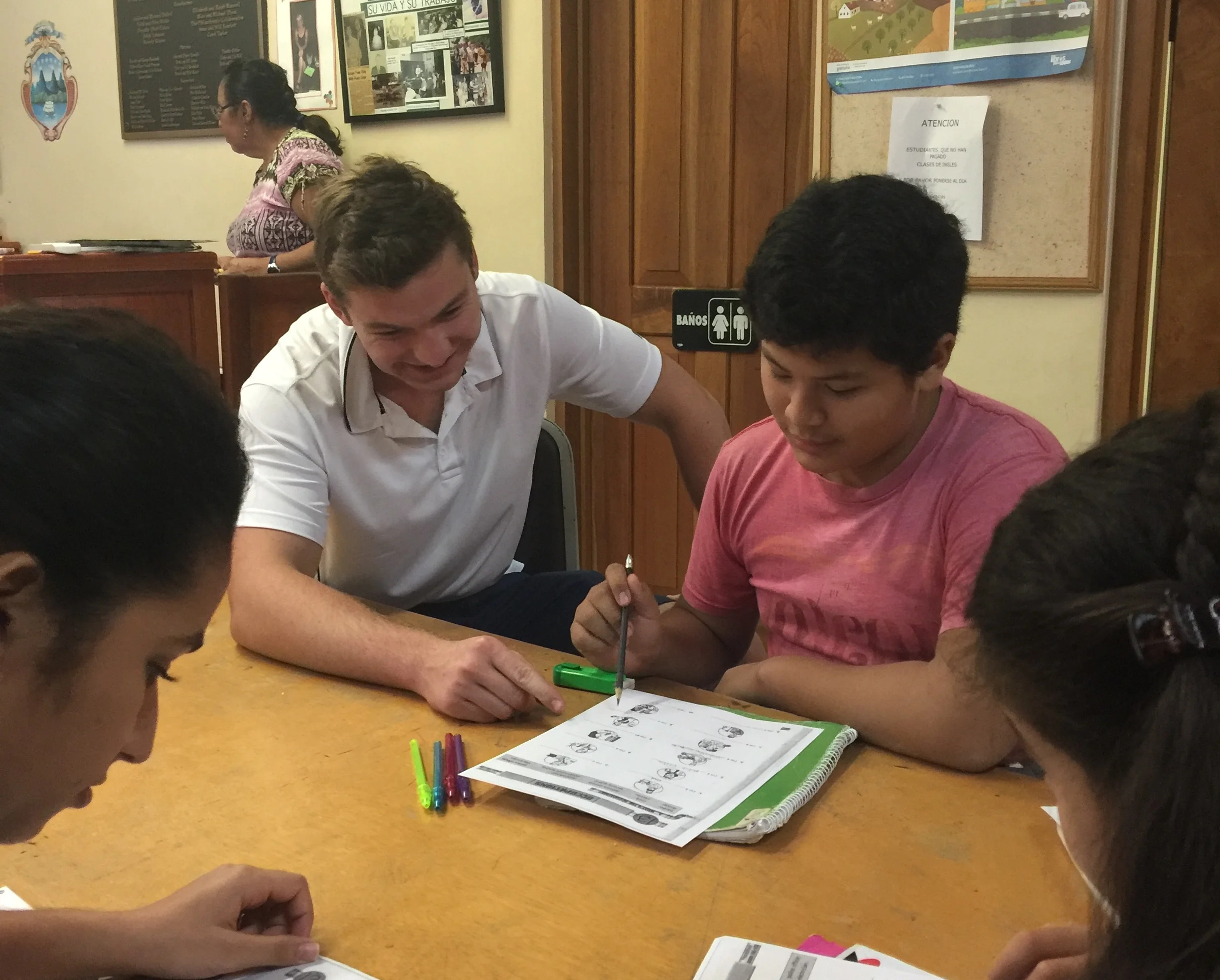 Since 1998, the Library has offered intensive English as a Second Language courses for children and adults during January taught by interns from Middlebury College. In addition, the Library offers supplemental English courses for adults throughout th