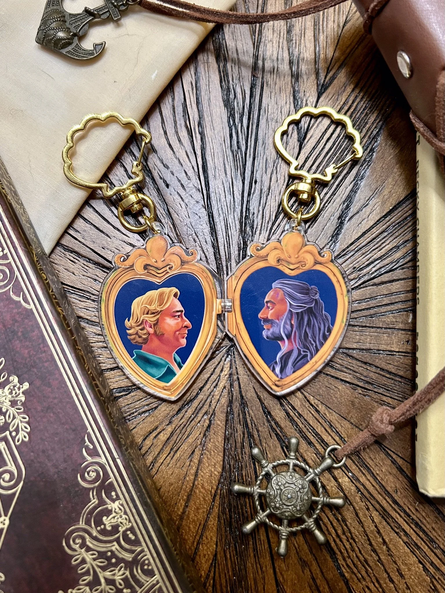 Magnetic Locket Key Chain Set