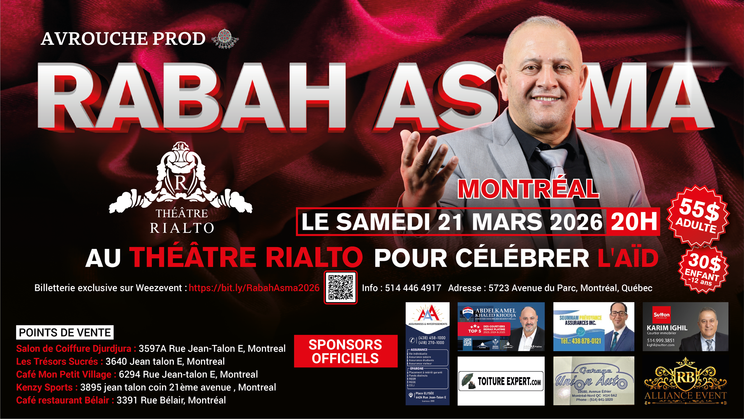 Avrouche Production Présente: Rabah Asma à Montréal! L'Aid tous ensembles