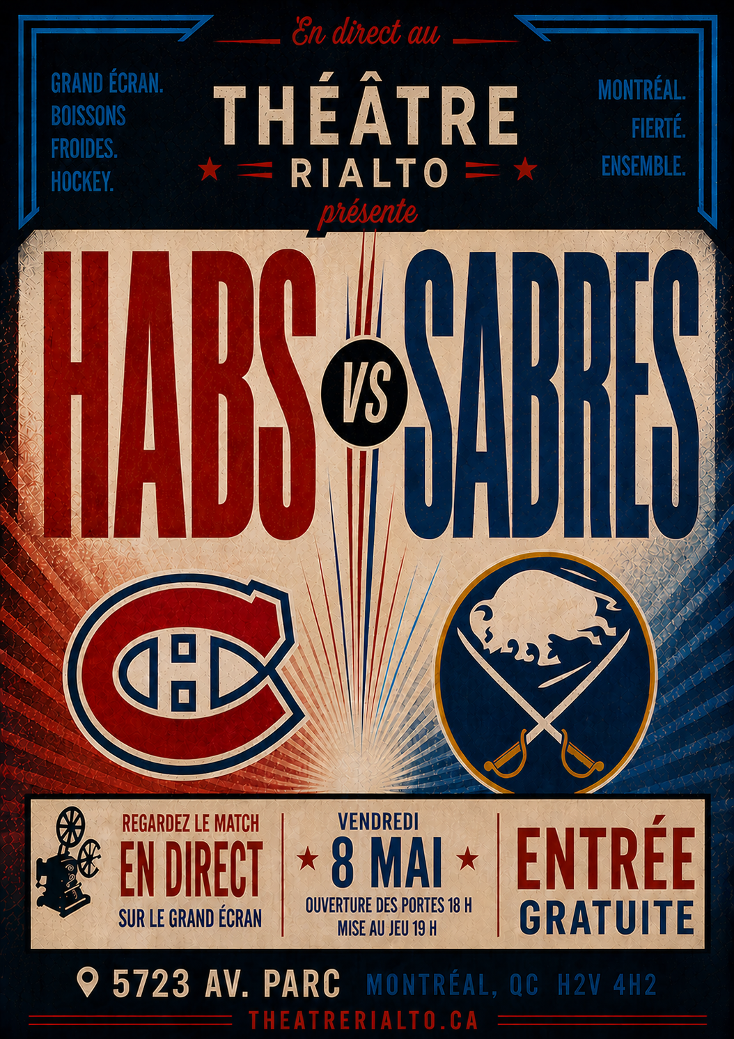 Théâtre Rialto Présente: HABS VS SABRES