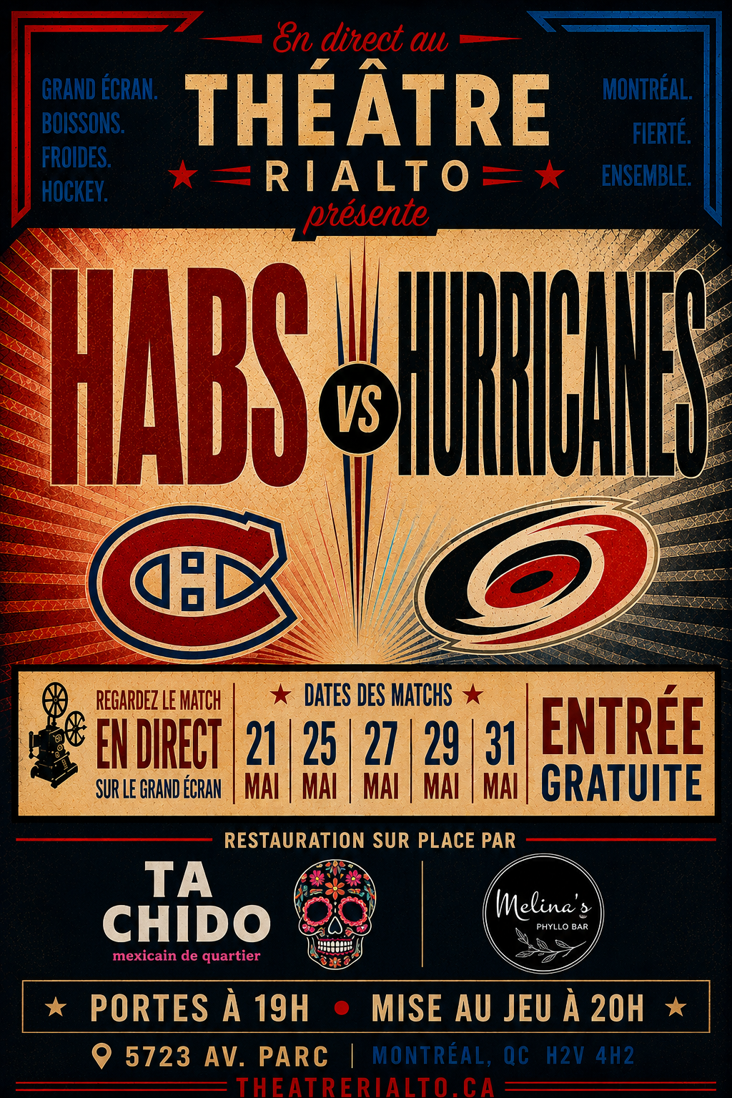 Théâtre Rialto Présente: HABS VS HURRICANES