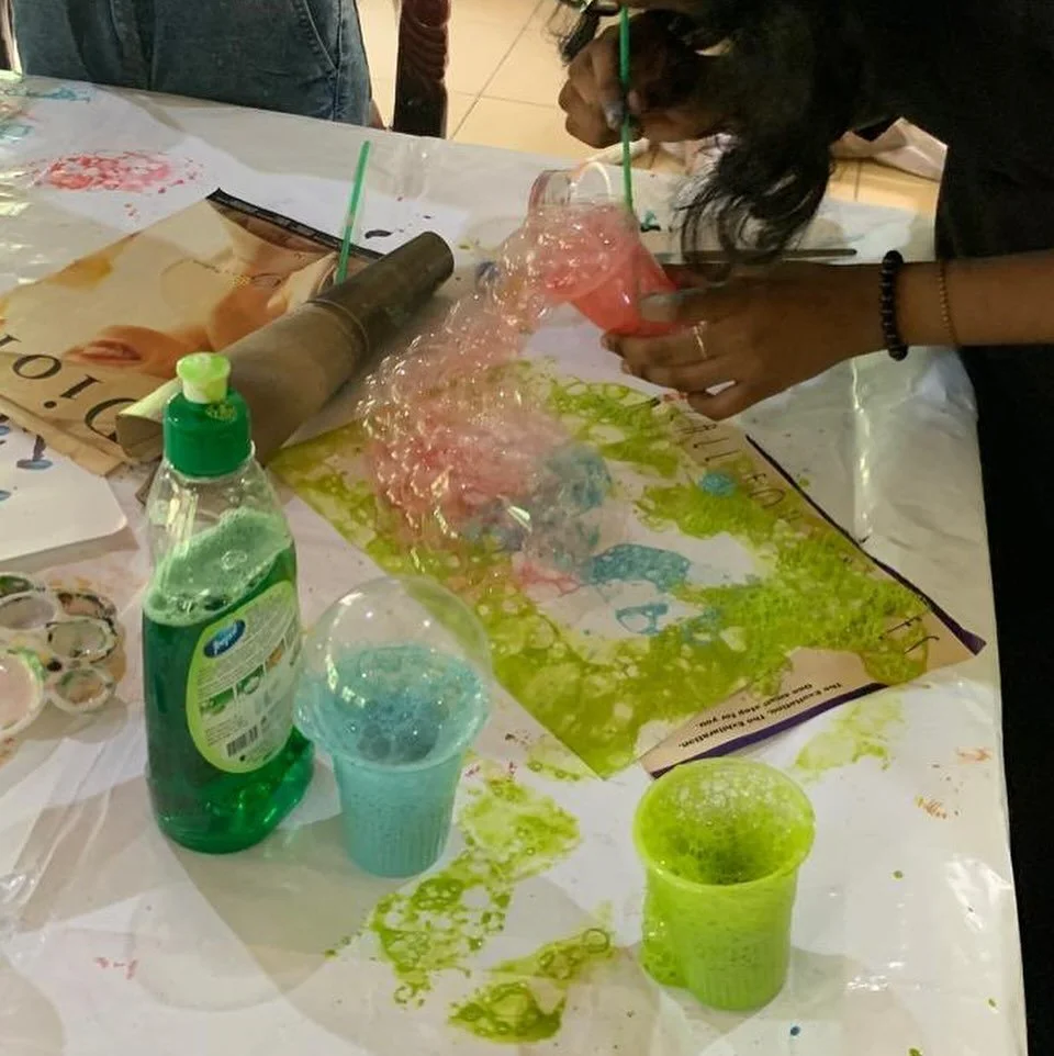 Bubbles &amp; Blots was a blast! Our little artists mixed colors and bubbles to create these amazing master pieces - while also experimenting with open ended art, color mixing, letting go of control and embracing discovery. 
 
Big thanks to volunteer