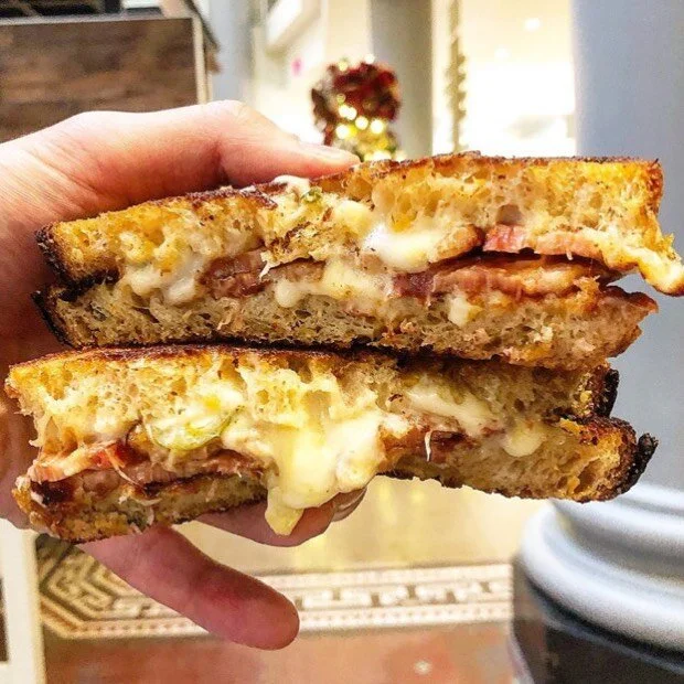 It&rsquo;s #nationalbaconday, we&rsquo;ve got this grilled cheese with bacon on jalape&ntilde;o cheddar sourdough, seems like maybe we should hang out. Maybe we&rsquo;ll become best friends. Ignore this terrible weather and come to @theboursephilly t