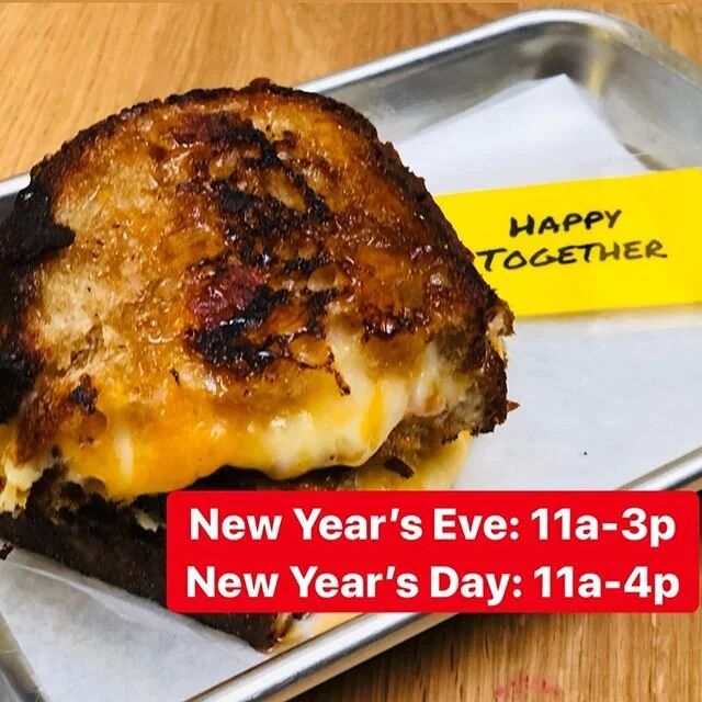We&rsquo;re open today from 11a-3p and tomorrow from 11a-4p, when a grilled cheese (maybe with a fried egg and some bacon) will cure what ails you.