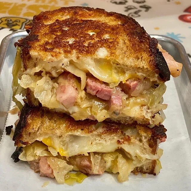 Hi friends, We are open for lunch today, delivery via @caviar and @grubhub (this corned beef and cabbage grilled cheese special is available) then we&rsquo;ll be closing down for awhile. Stay safe and healthy, and we hope to see you soon.