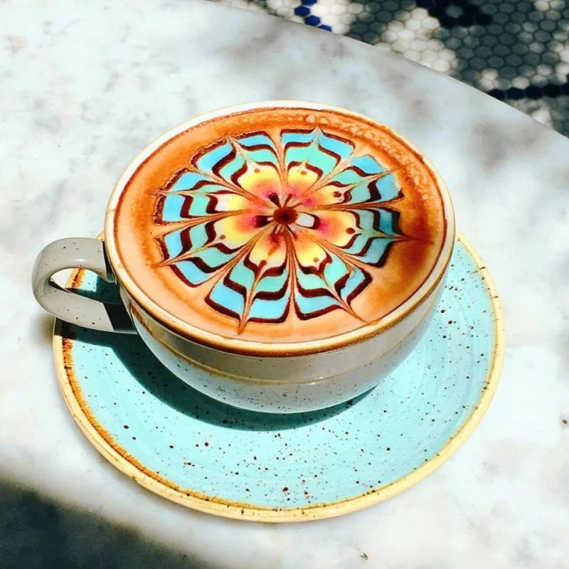 Color Burst Latte Art by The Butcher, The Baker, The Cappuccino Maker