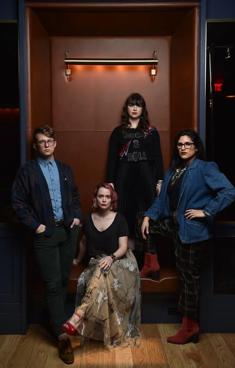 District Fray Magazine editorial team at the Eaton Hotel's Allegory by Rich Kessler. L-R: Trent Johnson, Monica Alford, M.K. Koszycki and Julia Goldberg