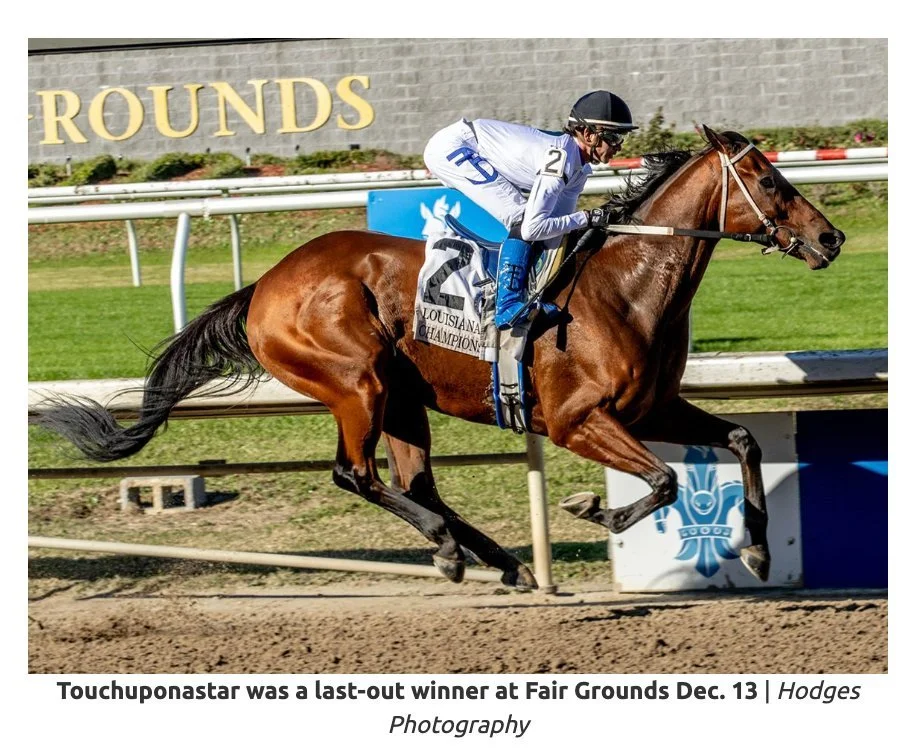 When the invitation alone is an honor to receive.🏆
#touchuponastar #coteaugrovefarmsbred #louisianabred

Can The Louisiana-Bred Sensation Touchuponastar Topple The Big Boys In The Pegasus?
Read here: https://ow.ly/WAUB50XT4z6