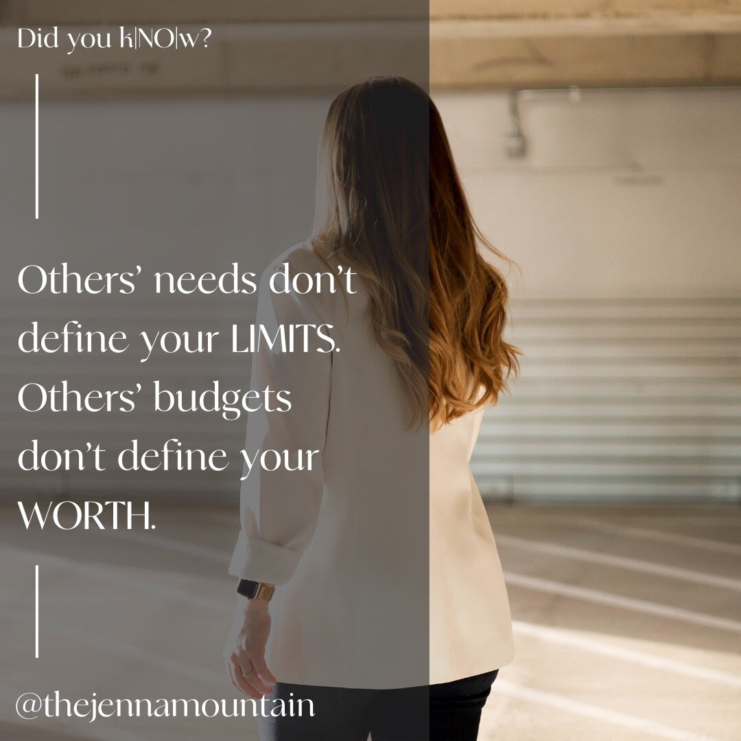 Empower yourself with this reminder: Others&rsquo; needs and budgets are about THEM, not about YOU. 

Your limits are a declaration of self-respect, not a rejection of others. My 'no' is about me. Understand that setting boundaries is a necessary act