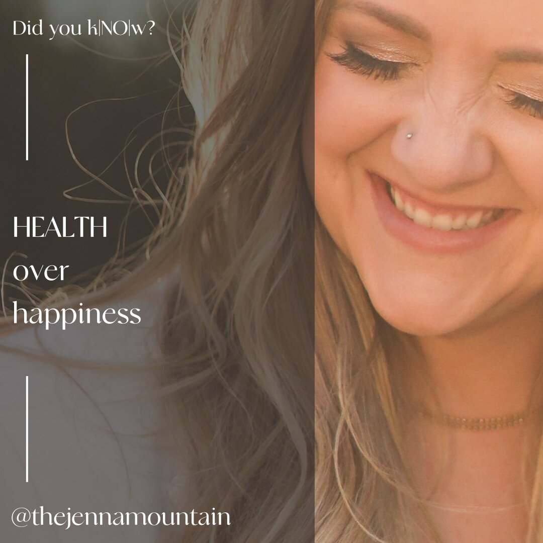 The pursuit of happiness is out.
The pursuit of emotional health is in. 

HEALTH over happiness.

In today's world, it's easy to get caught up in the pursuit of happiness without paying attention to our underlying health. True happiness is intricatel