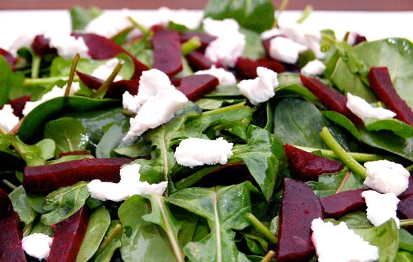 Leafy Greens, Roasted Beets, Goat Cheese