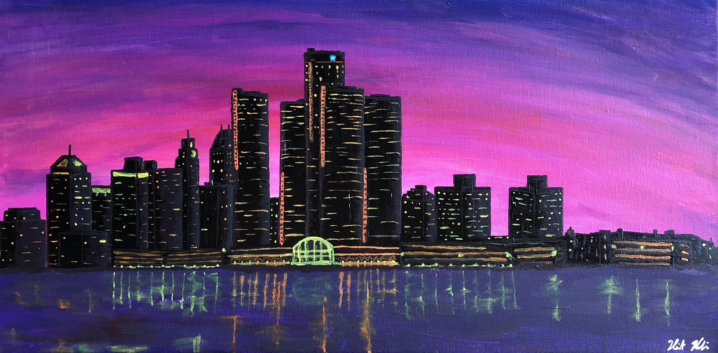Detroit Skyline in Acrylic  