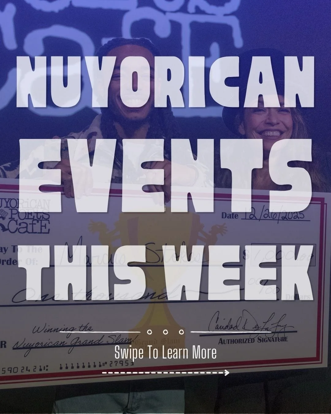 Mon: This Monday&rsquo;s Nuyorican Bowery Slam @bowerypoetry is hosted by @my_crumbled_thoughts💥🏙️ Winners are given a $20 cash prize and invited to compete in our Final Friday Slam for a prize of $100. Final Friday winners also get a feature at a 