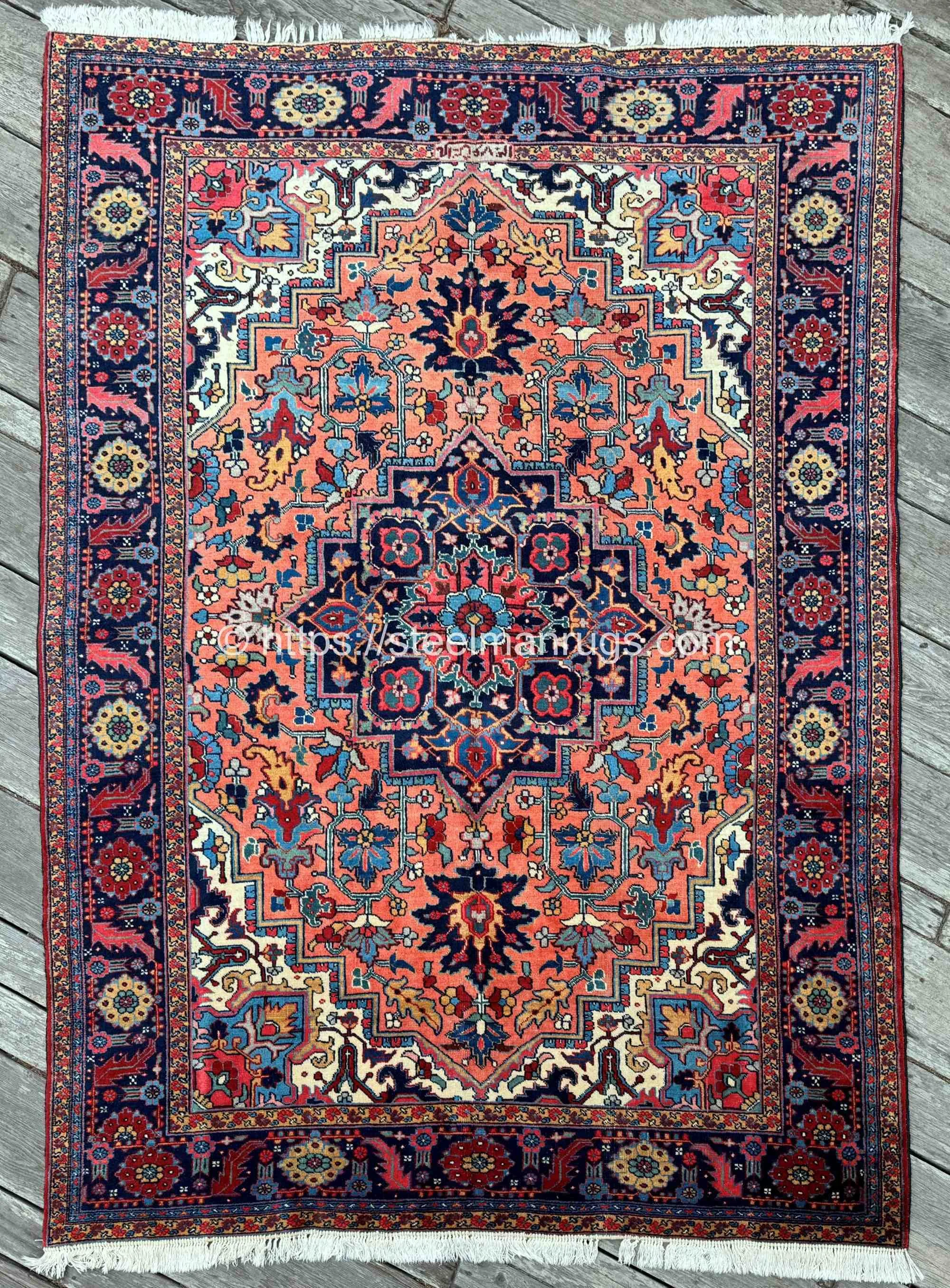 Vintage Persian Tabriz Rug with Stunning Heriz Design 7’4”x10’4”