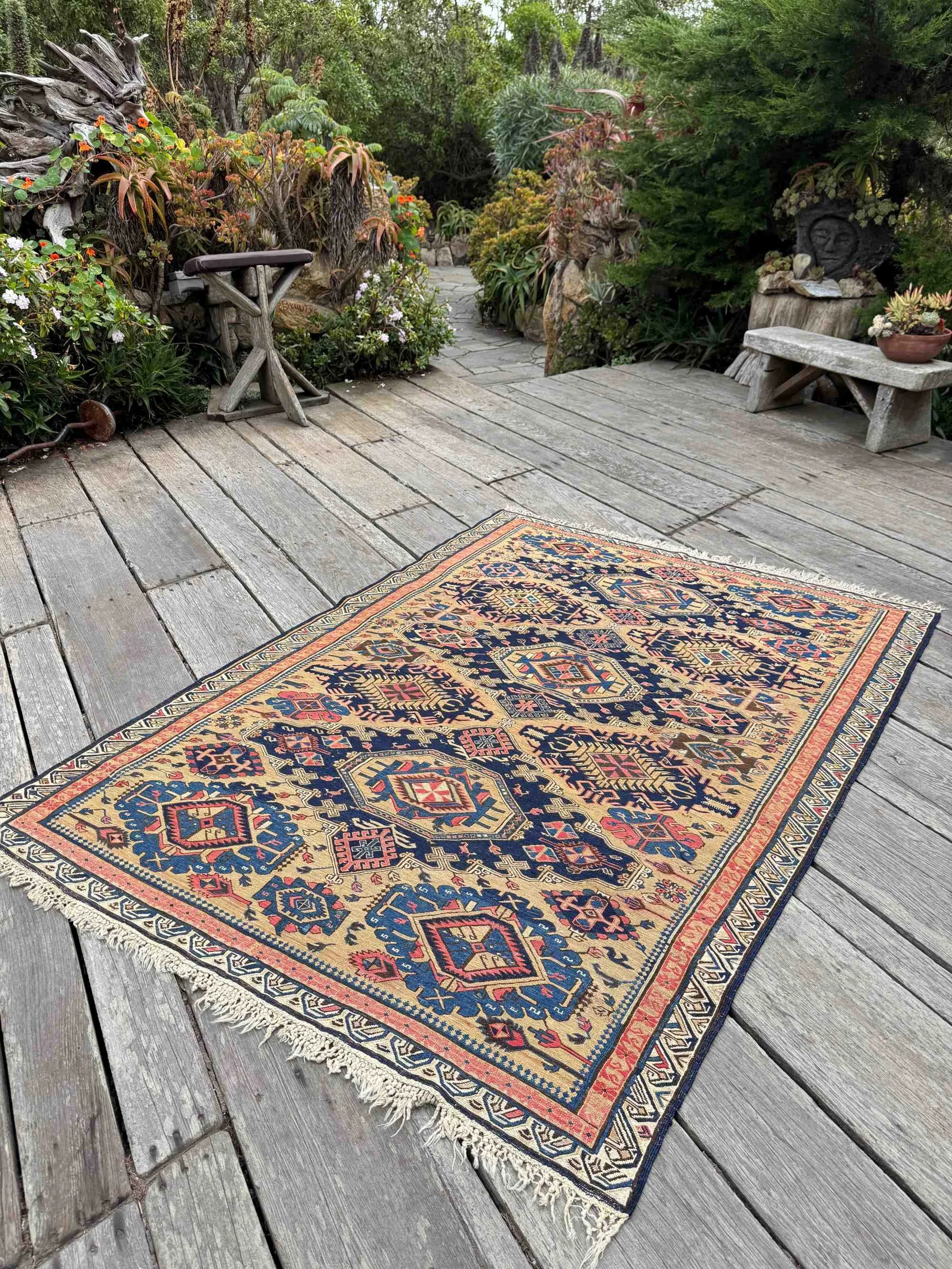 antique Caucasian Kuba soumak