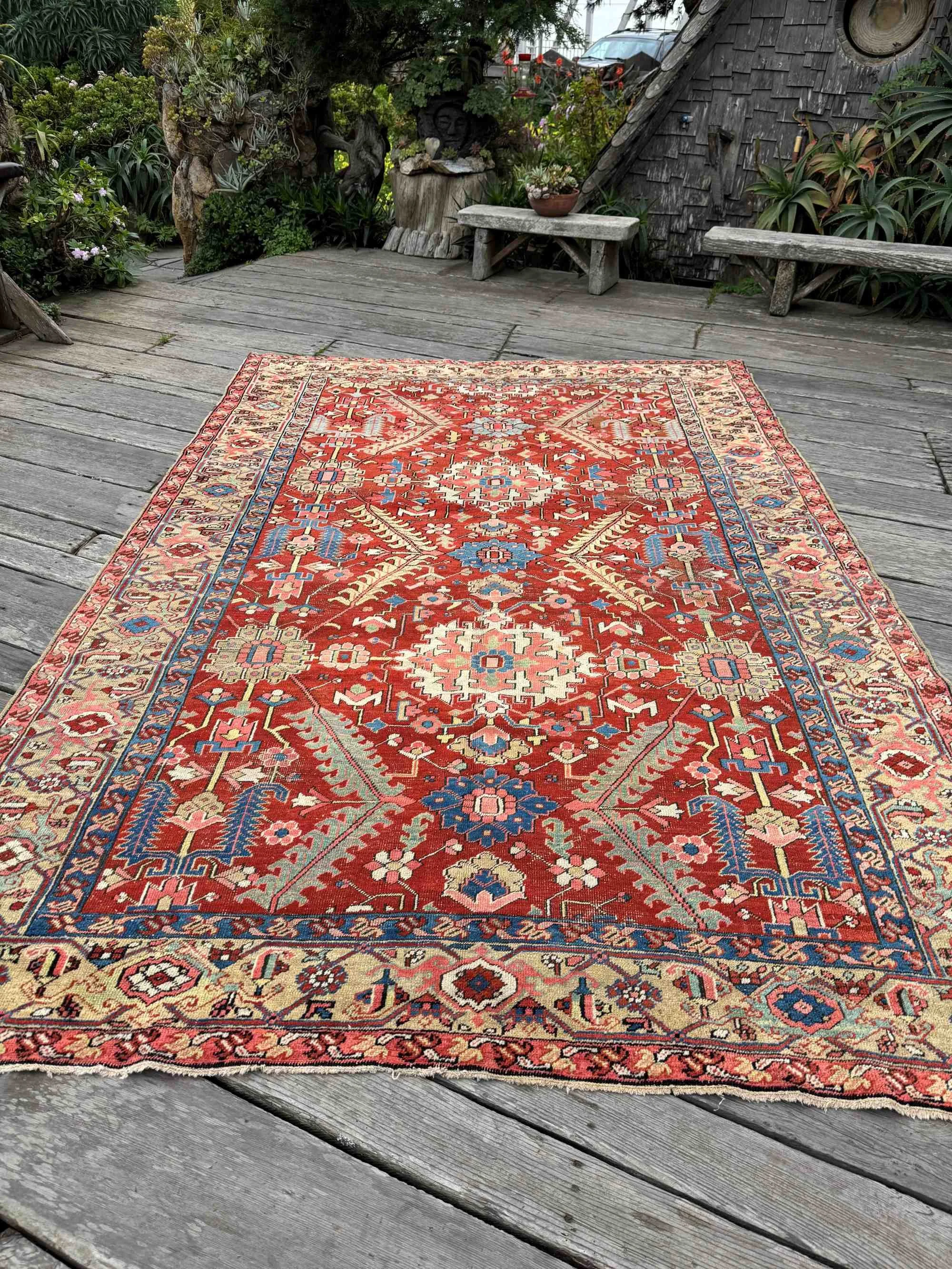 antique heriz bakshaish rug