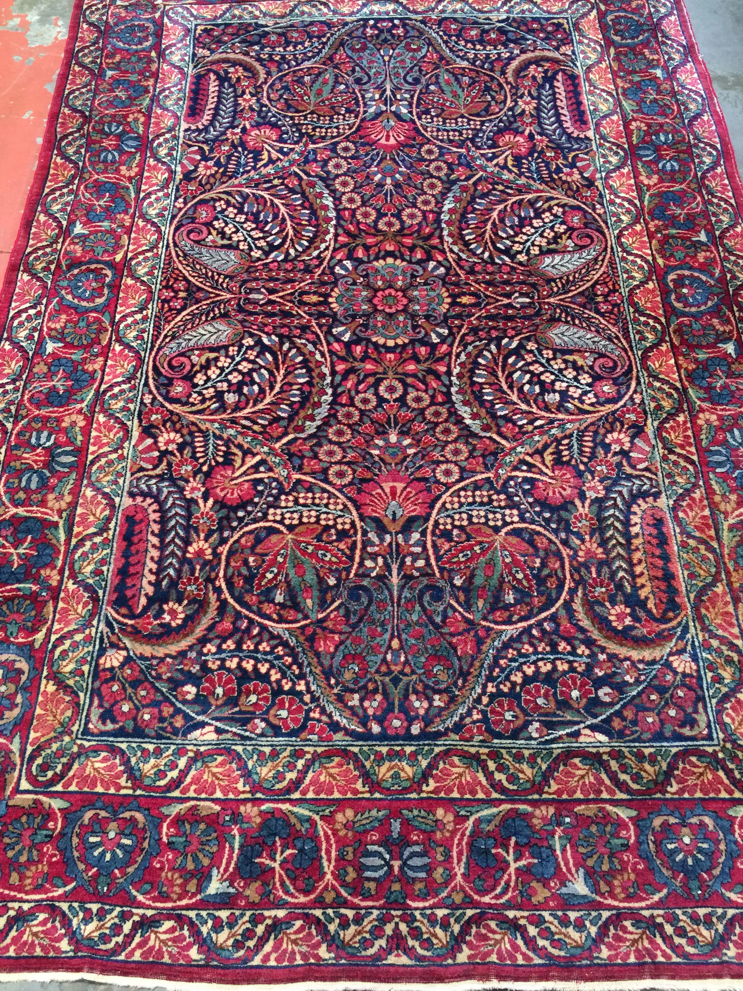 antique kerman rug 4'8 x 7'3
