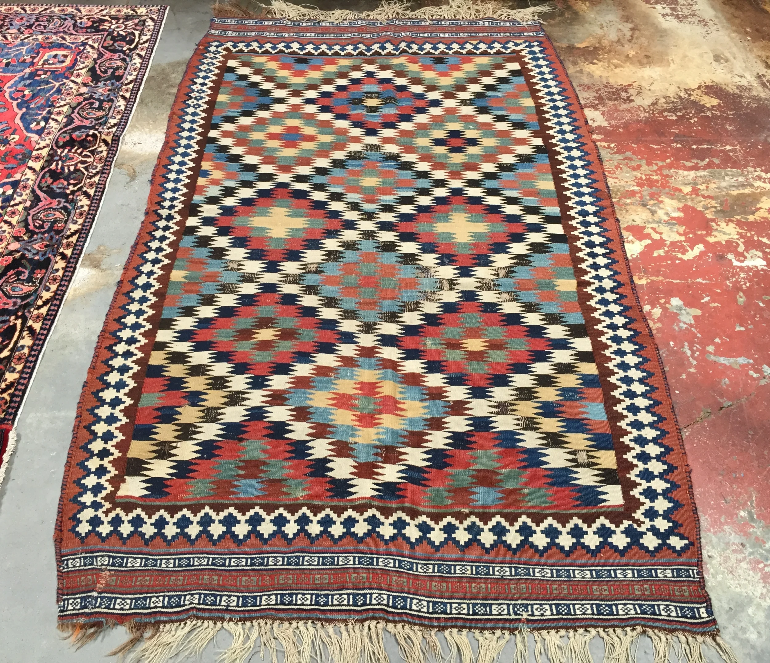 Antique Qashqai Kilim 5x8