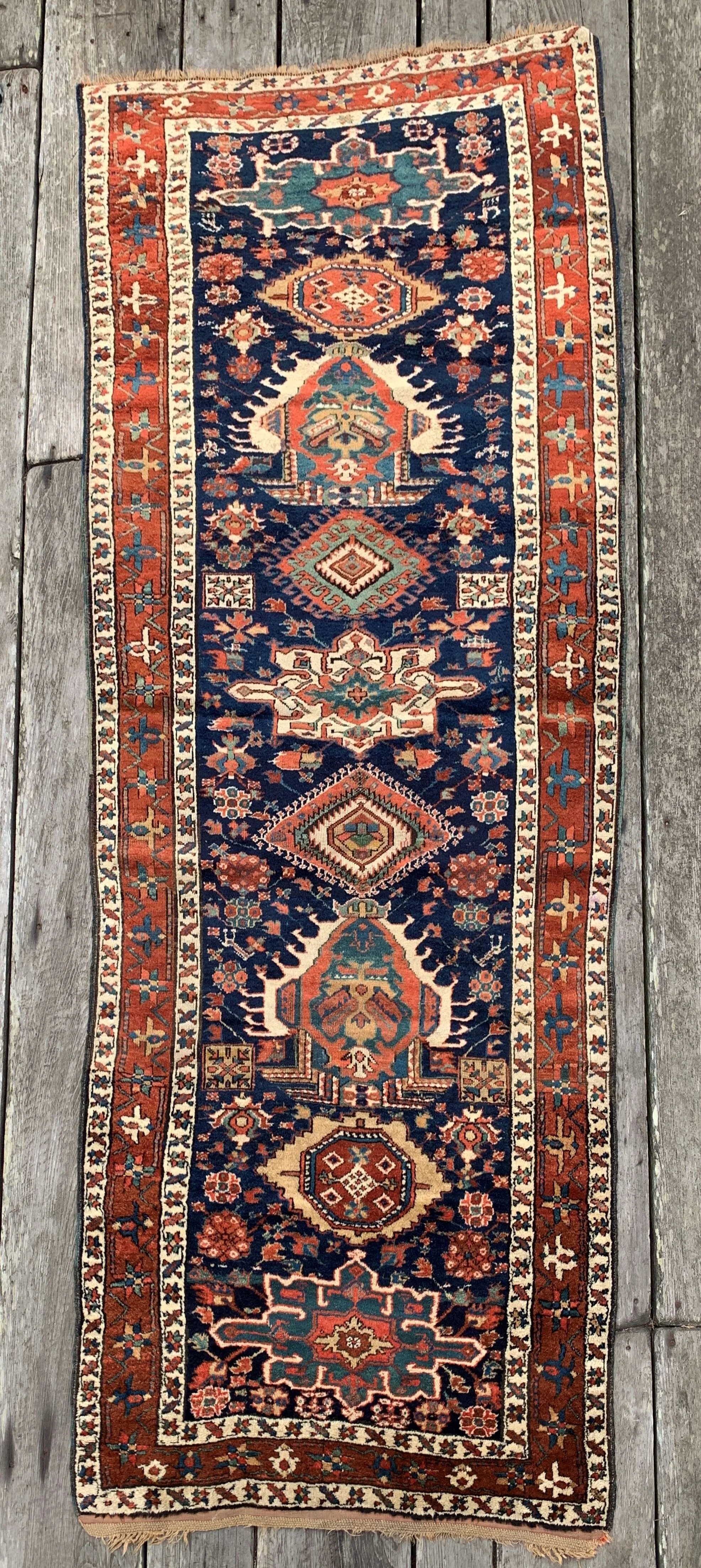 Antique Persian Karadagh Runner Rug 3’7"x9'4"