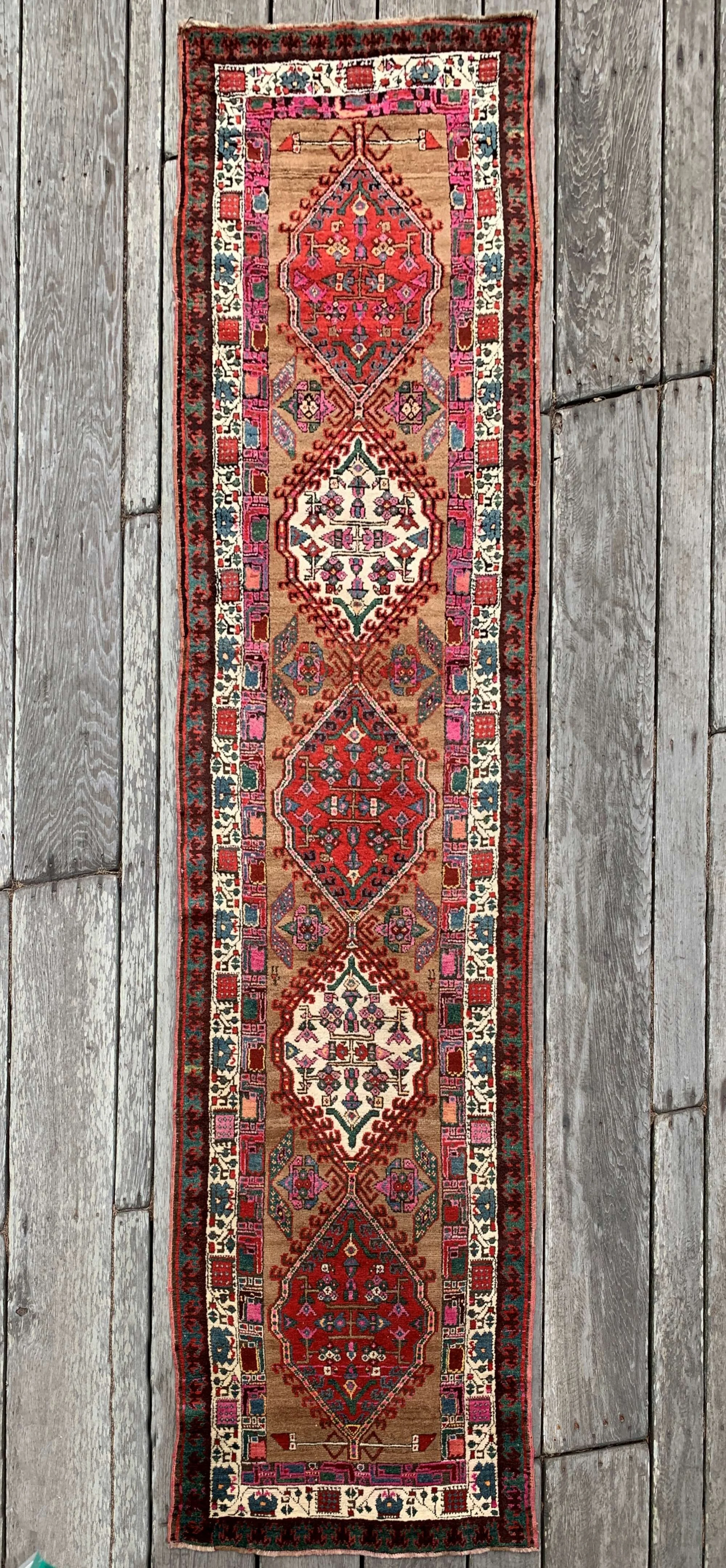 Antique Persian Serab Camel Runner Rug 3’3”x13’7”