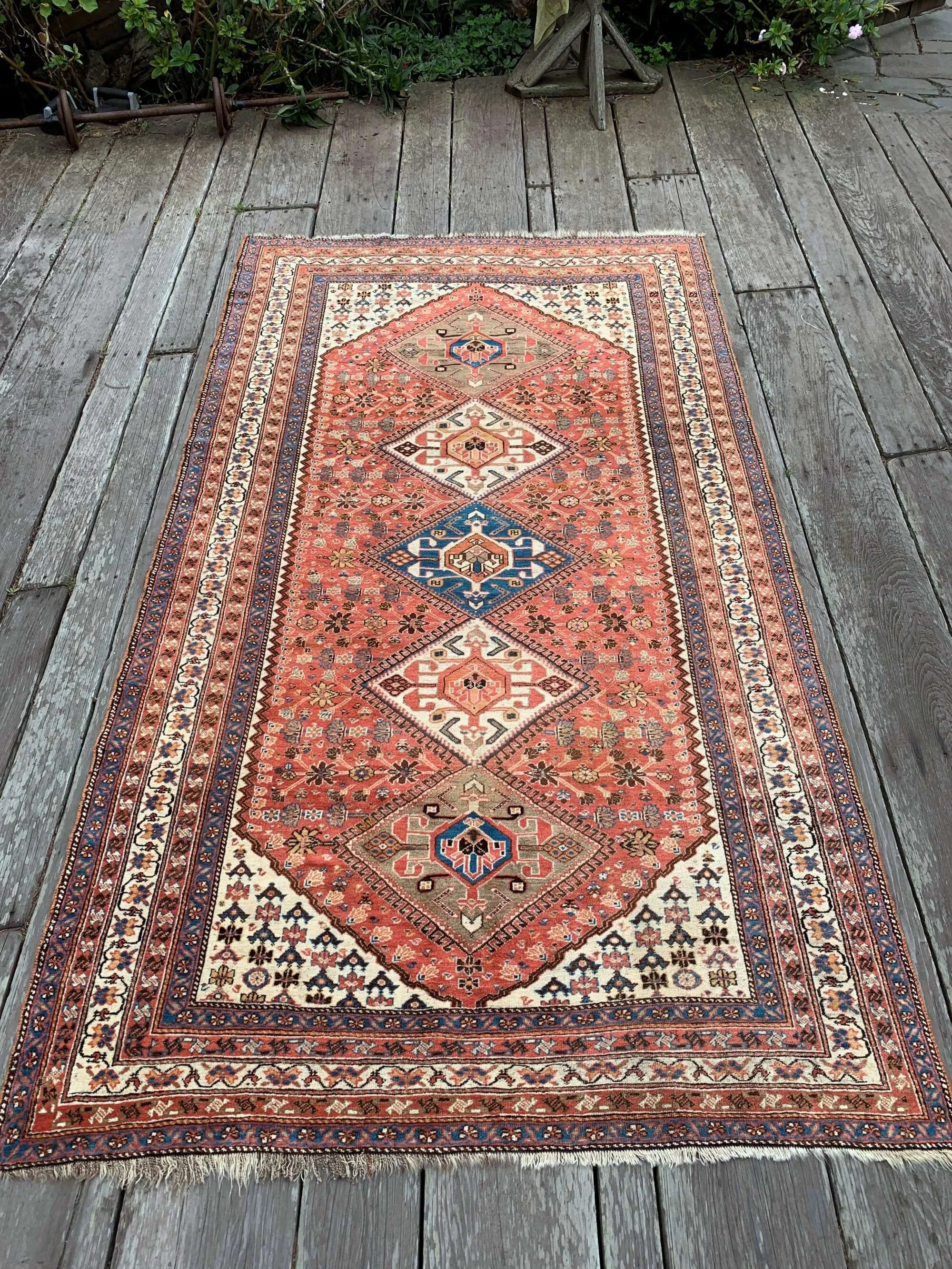 Iranian tribal rug 大判 Vintage Red Tribal 7X10 Hamedan Persian Rug