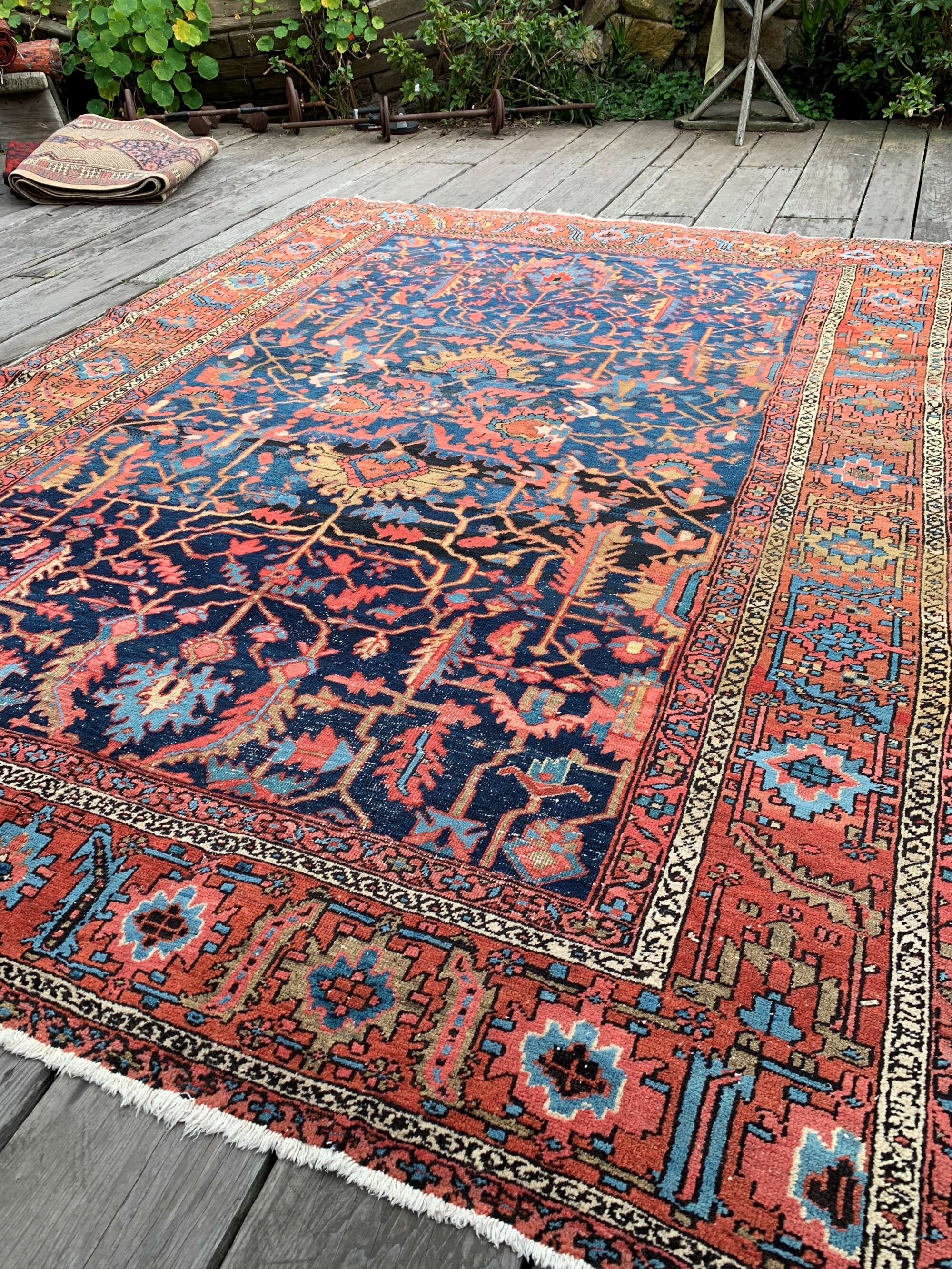 antique heriz rugs blue