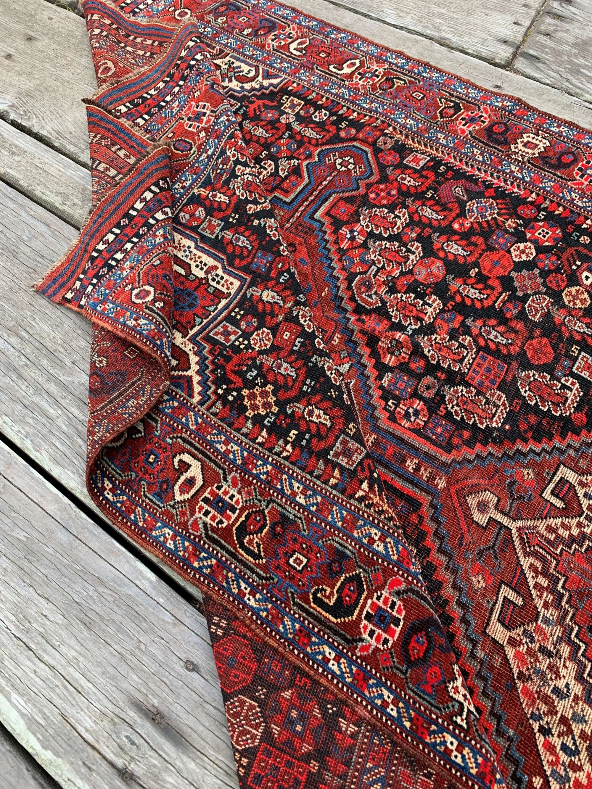 Steelman Rugs — Antique Khamseh Runner Rug 4'3