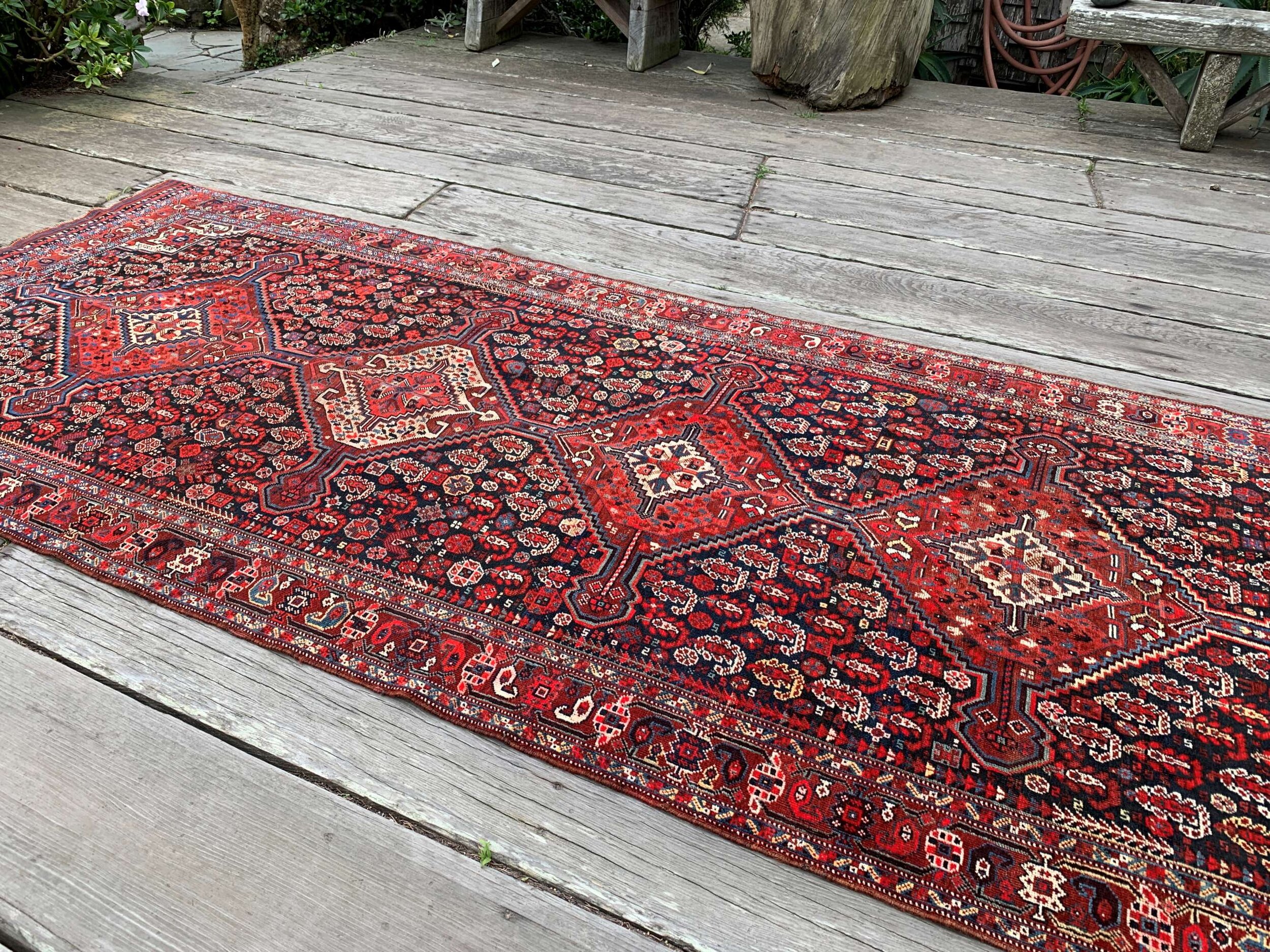 12'4 x 3'4ft Kolyai Runner Handmade Woven Genuine Antique Rug (ca.18 –  JEM5decor