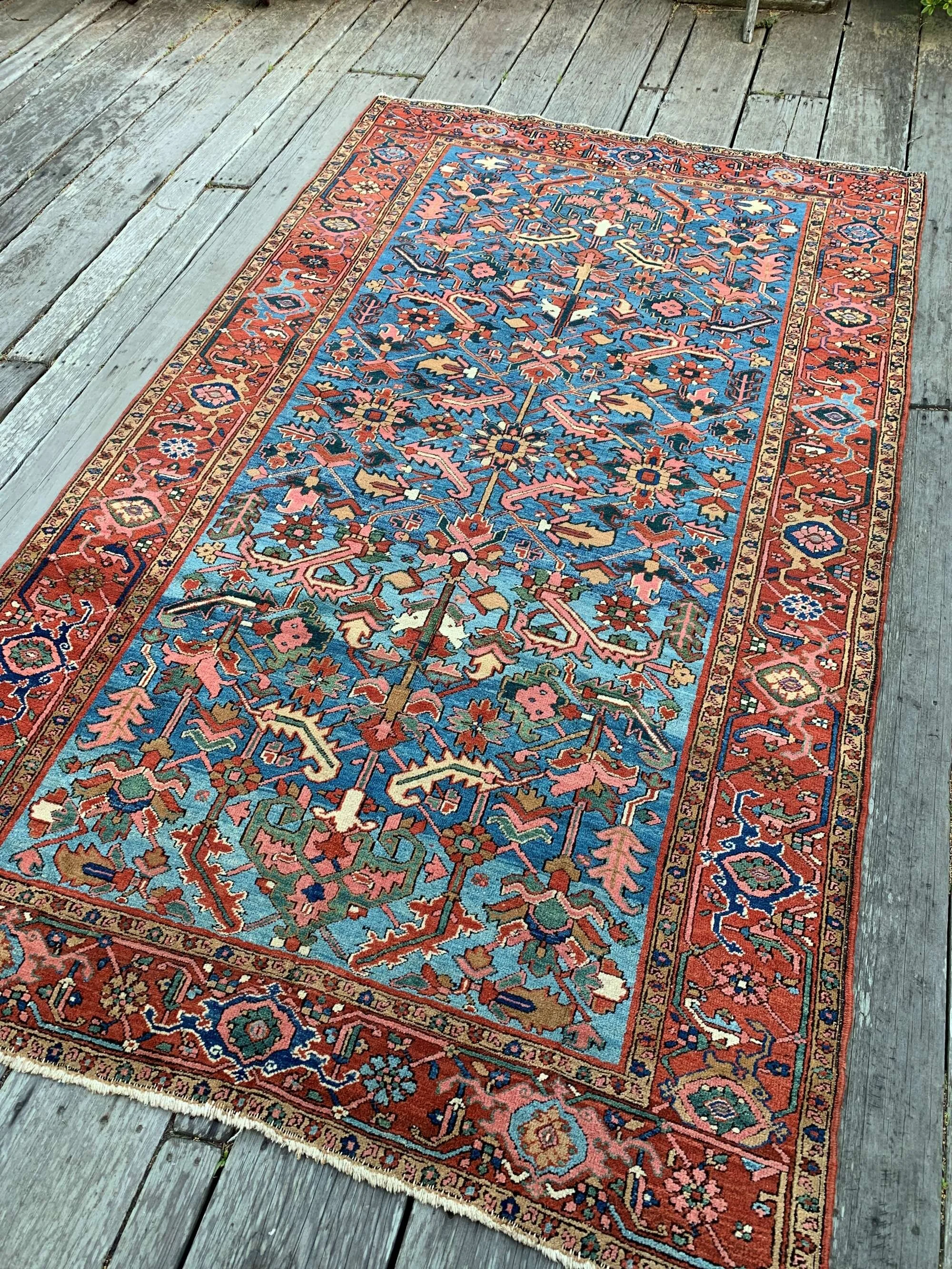 antique heriz rugs blue