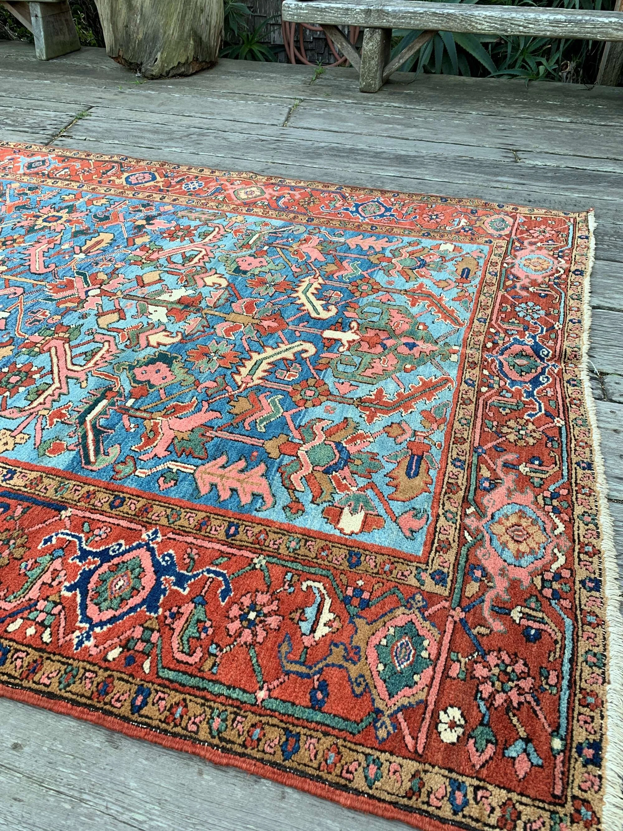 pale blue heriz rugs