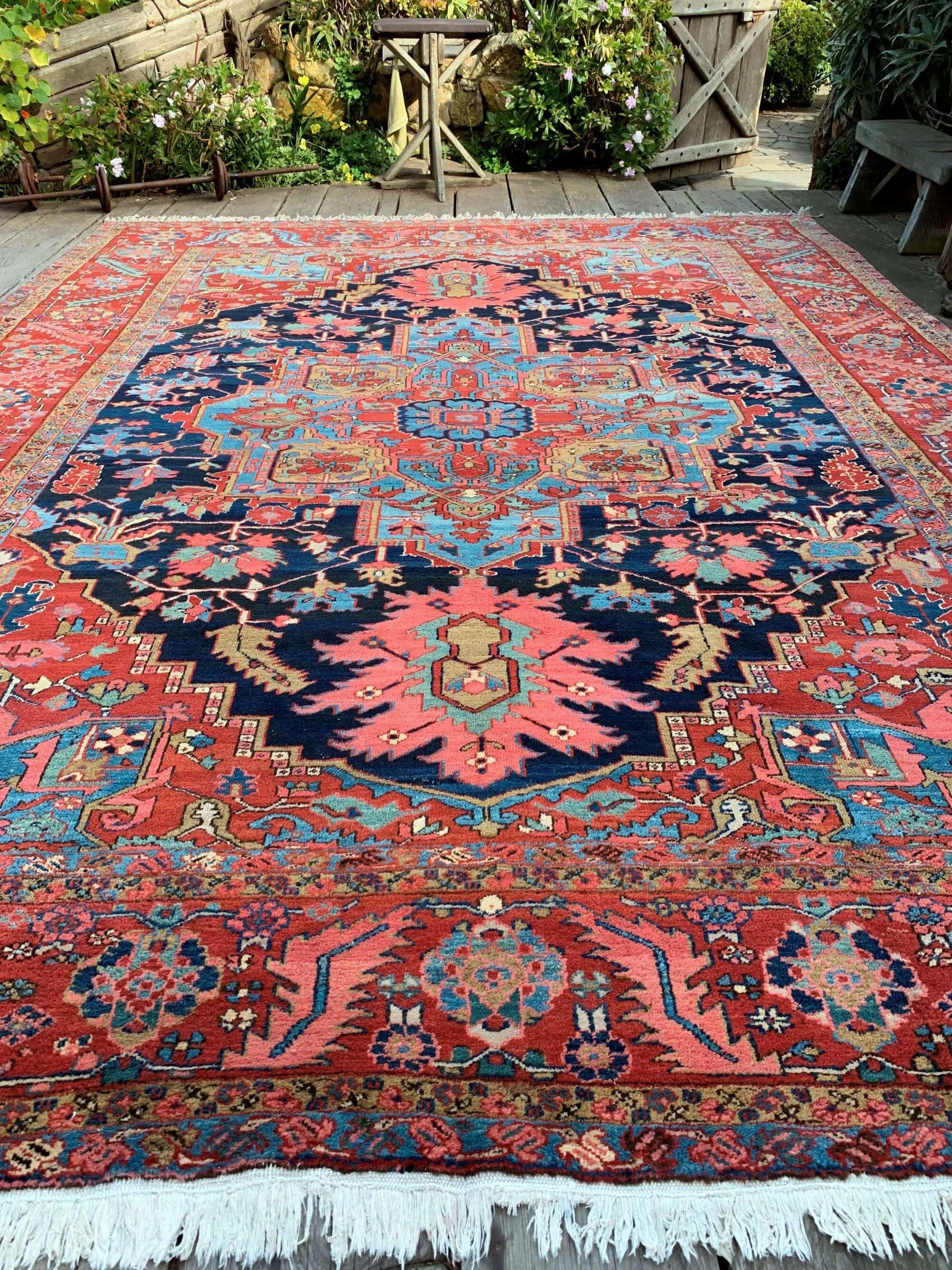 antique heriz rugs blue