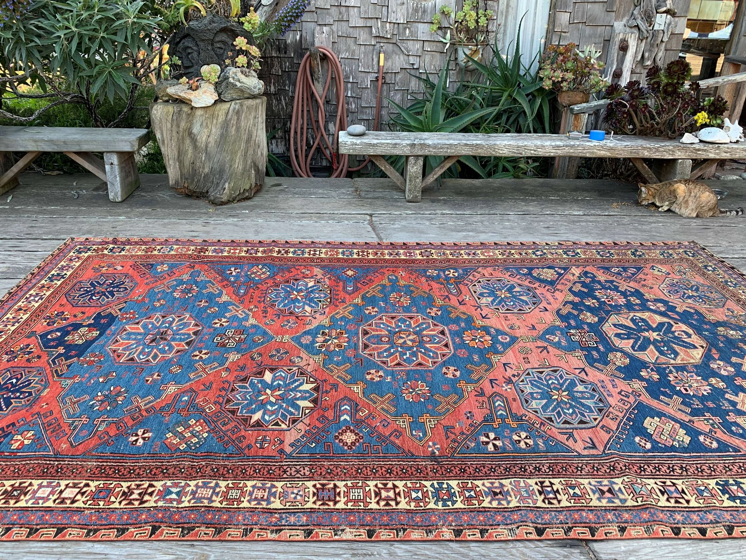 antique caucasian soumak rug