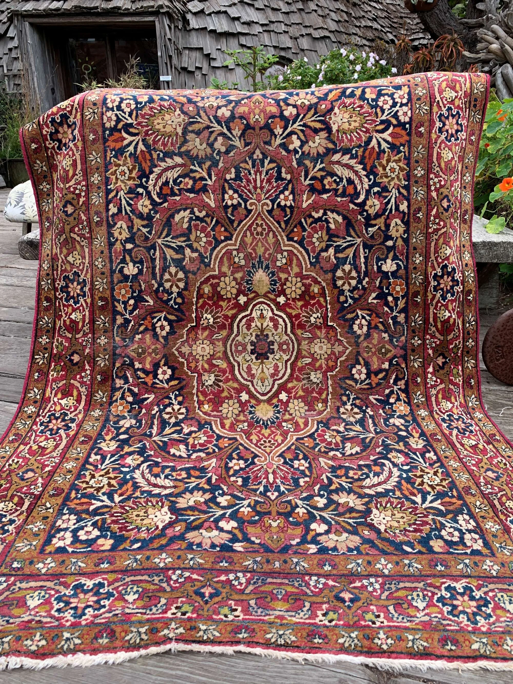 antique floral agra rug