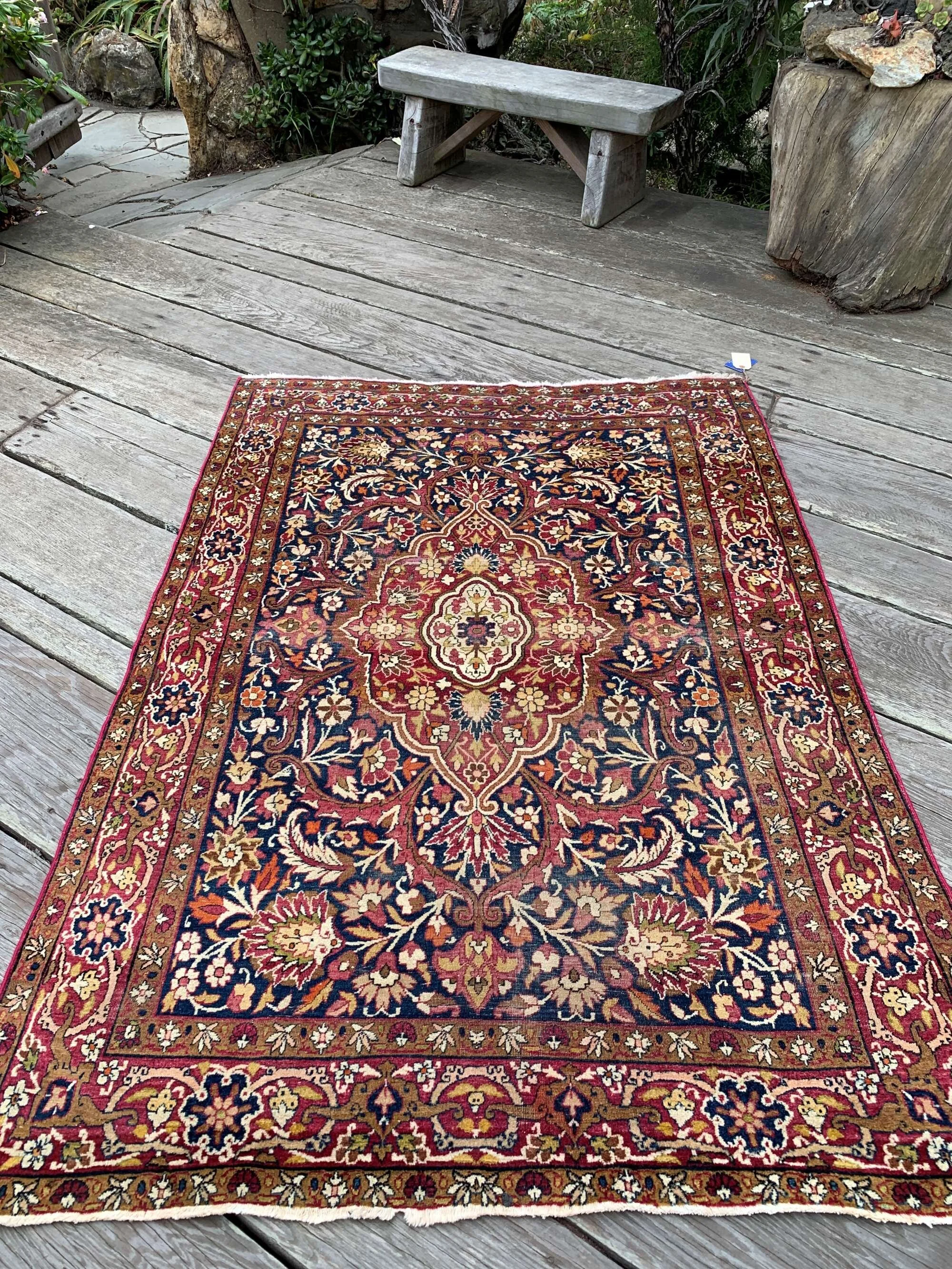 antique floral agra rug