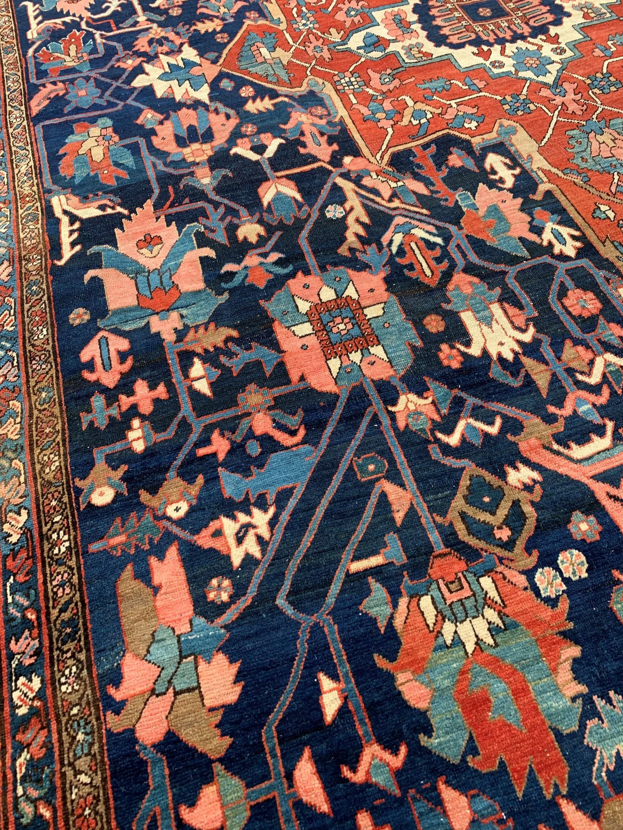 heriz serapi rug blue
