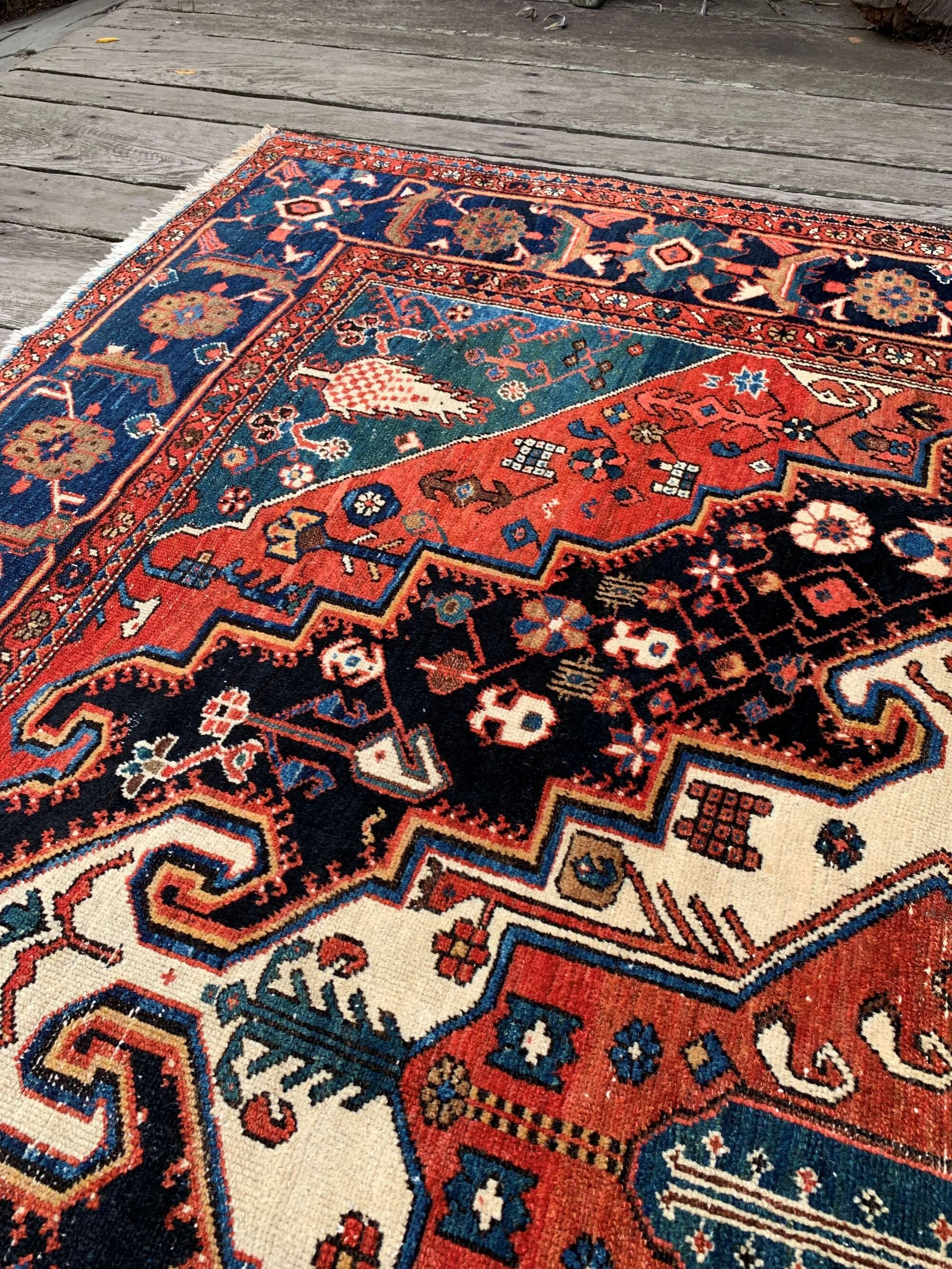 antique tribal rug 11x14