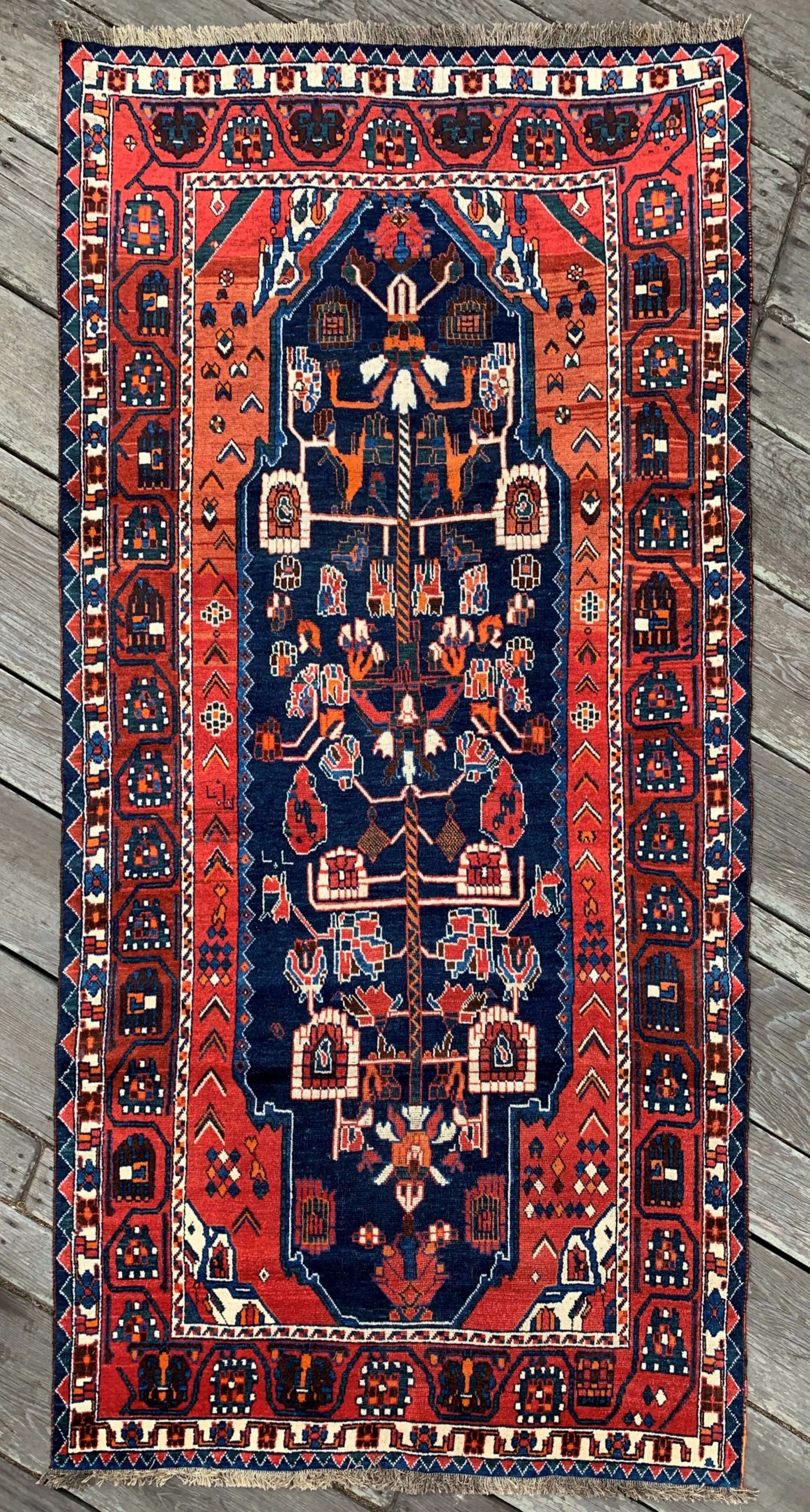 vintage tribal shiraz rug