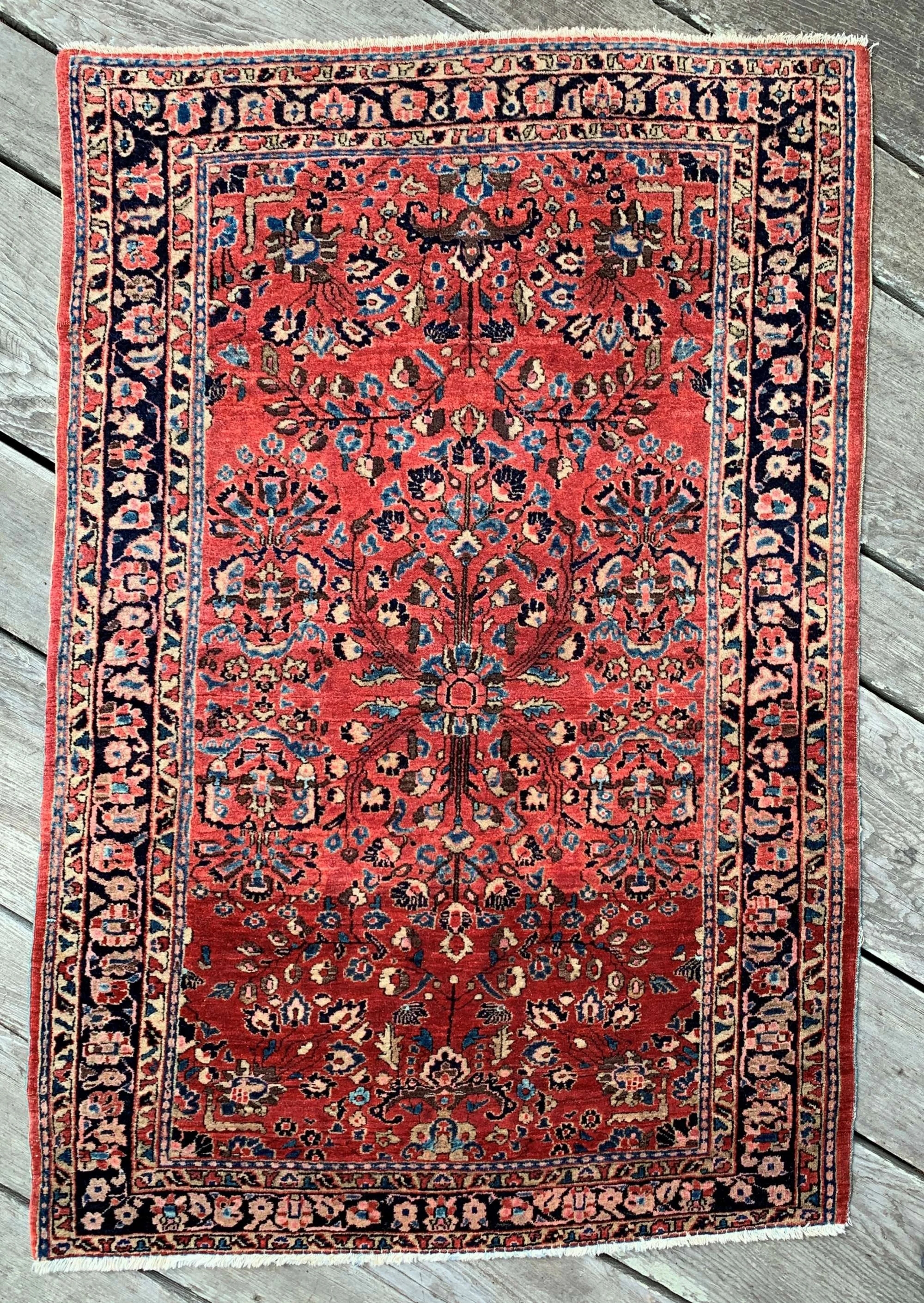 Antique Persian Sarouk Rug 3'5"x5'0"