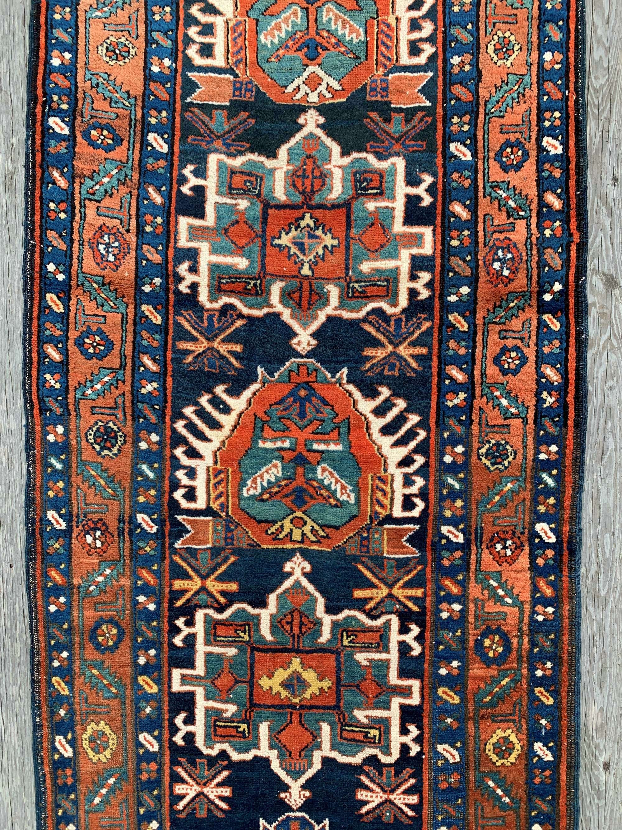 antique karadagh heriz runner rug